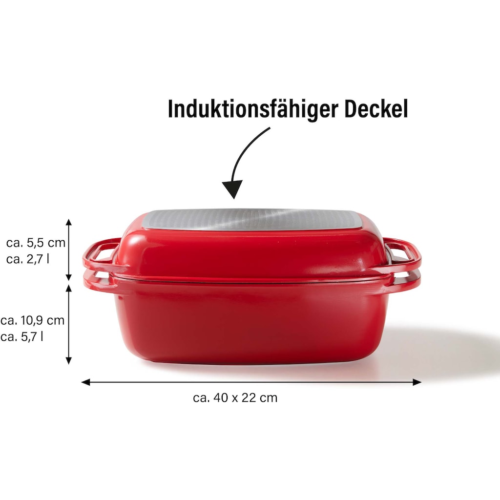 STONELINE Bräter, Aluminiumguss, (Set, 1 tlg.), Induktion, 5,6 Liter