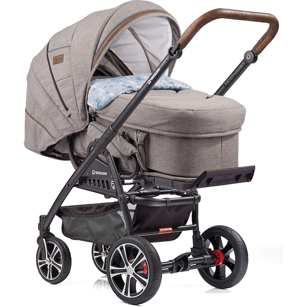 Gesslein Kombi-Kinderwagen »F4 Air+ mit Tragetasche C2 Compact, Stein meliert/Lama«