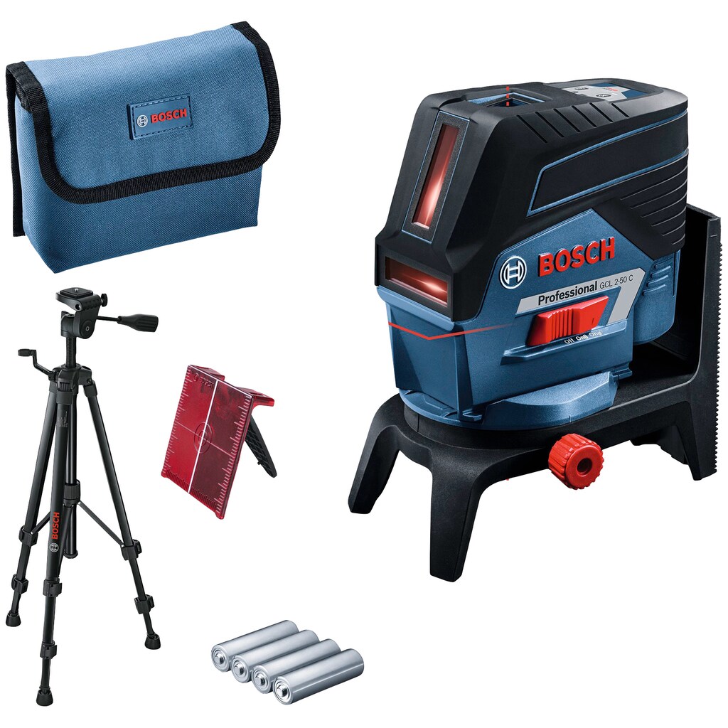 Bosch Professional Punkt- und Linienlaser »GCL 2-50 C Professional Baustativ-Set«, (Set)