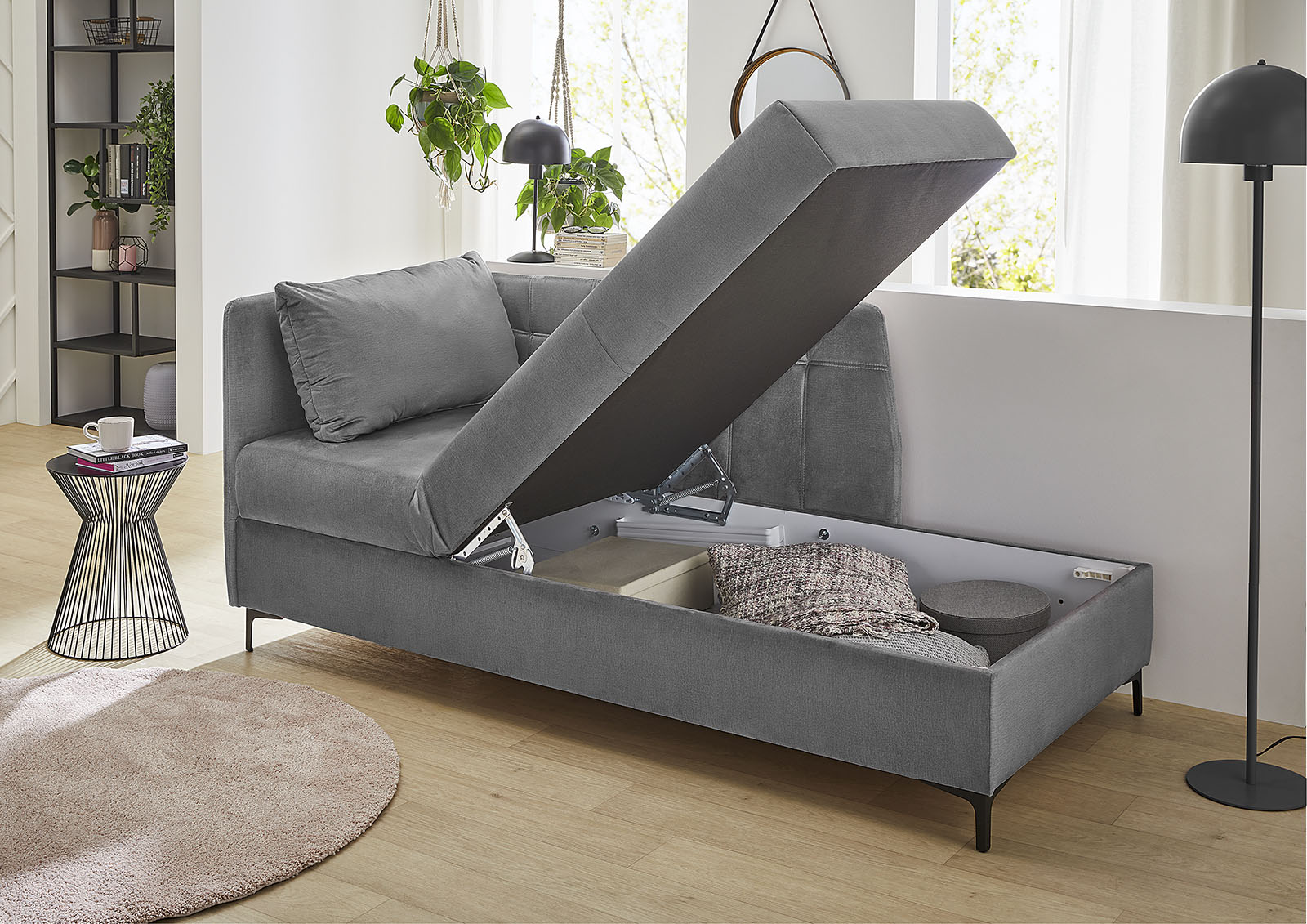 Thumbnail - Jockenhöfer Gruppe Recamiere "Marlin" Studioliege mit verstellbarem Kopf- und Fussteil und Bettkasten