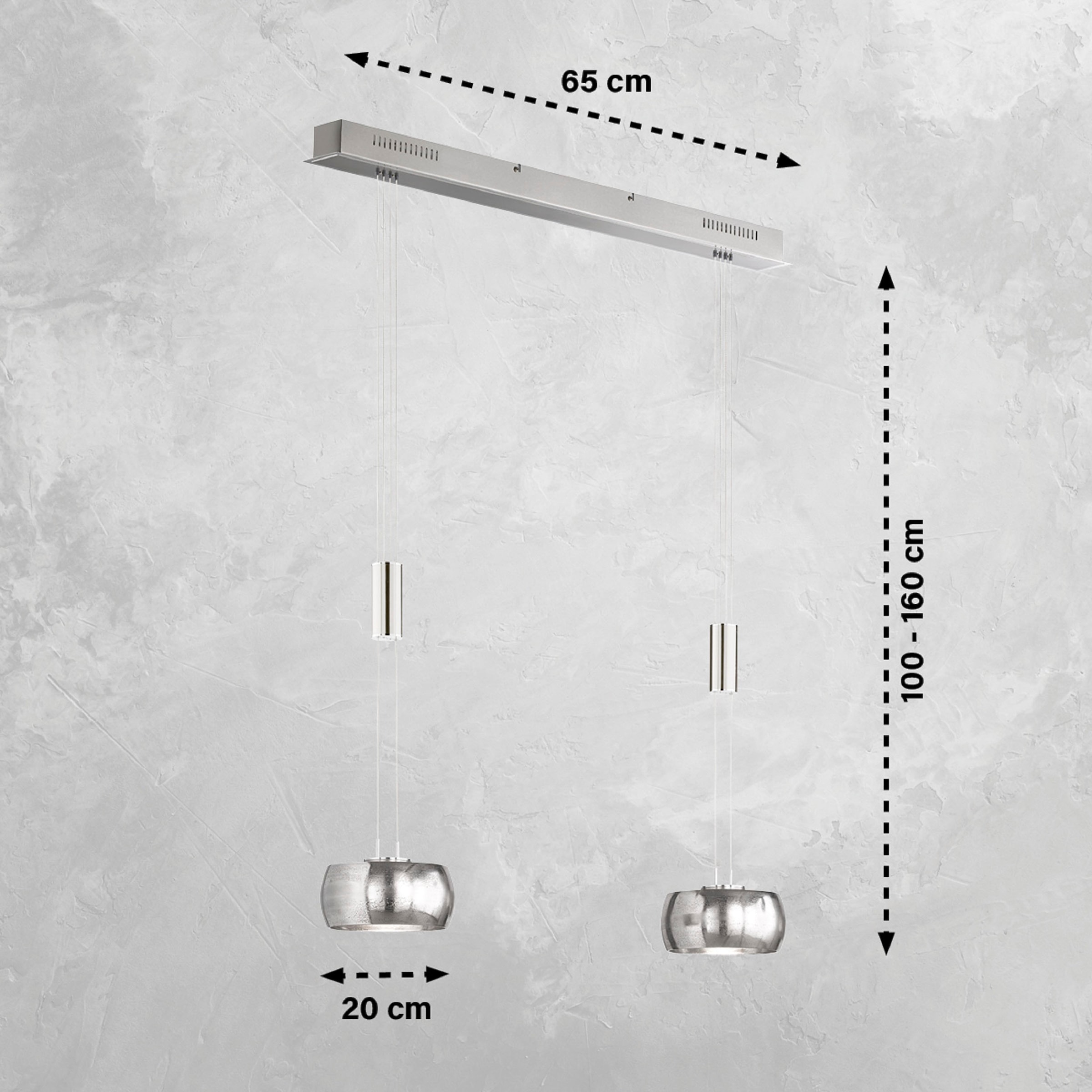 FISCHER & BAUR 2 Pendelleuchte LED, »Colette«, | HONSEL flammig-flammig, langlebige dimmbar