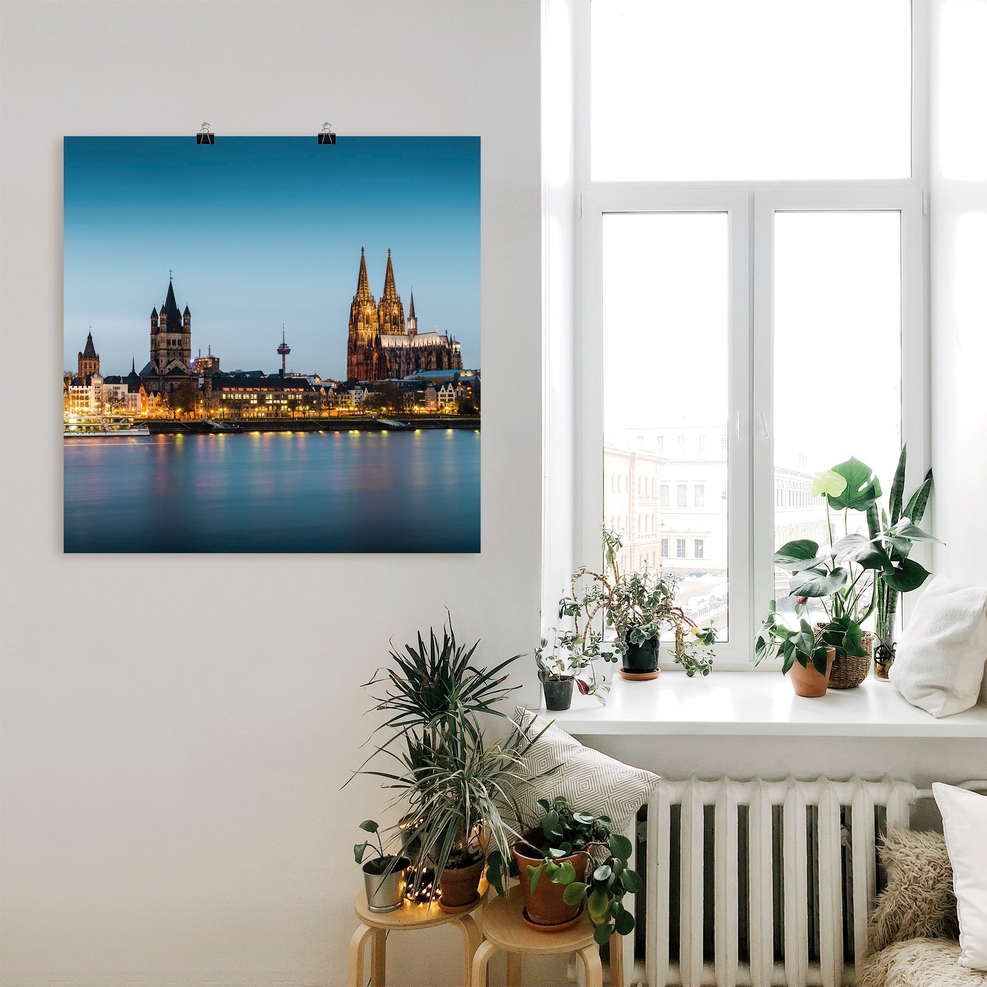 Artland Alu-Dibond-Druck »Köln Rheinpromenade«, Deutschland, (1 St.), für Innen- und Außenbereich geeignet, Outdoorbild