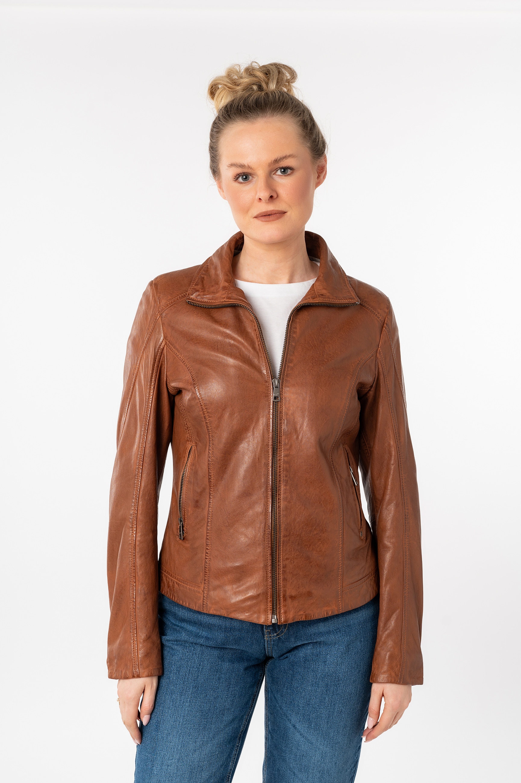 Mauritius Lederjacke "MWJolah", mit Umlegekragen und gesteppter Rückenparti günstig online kaufen