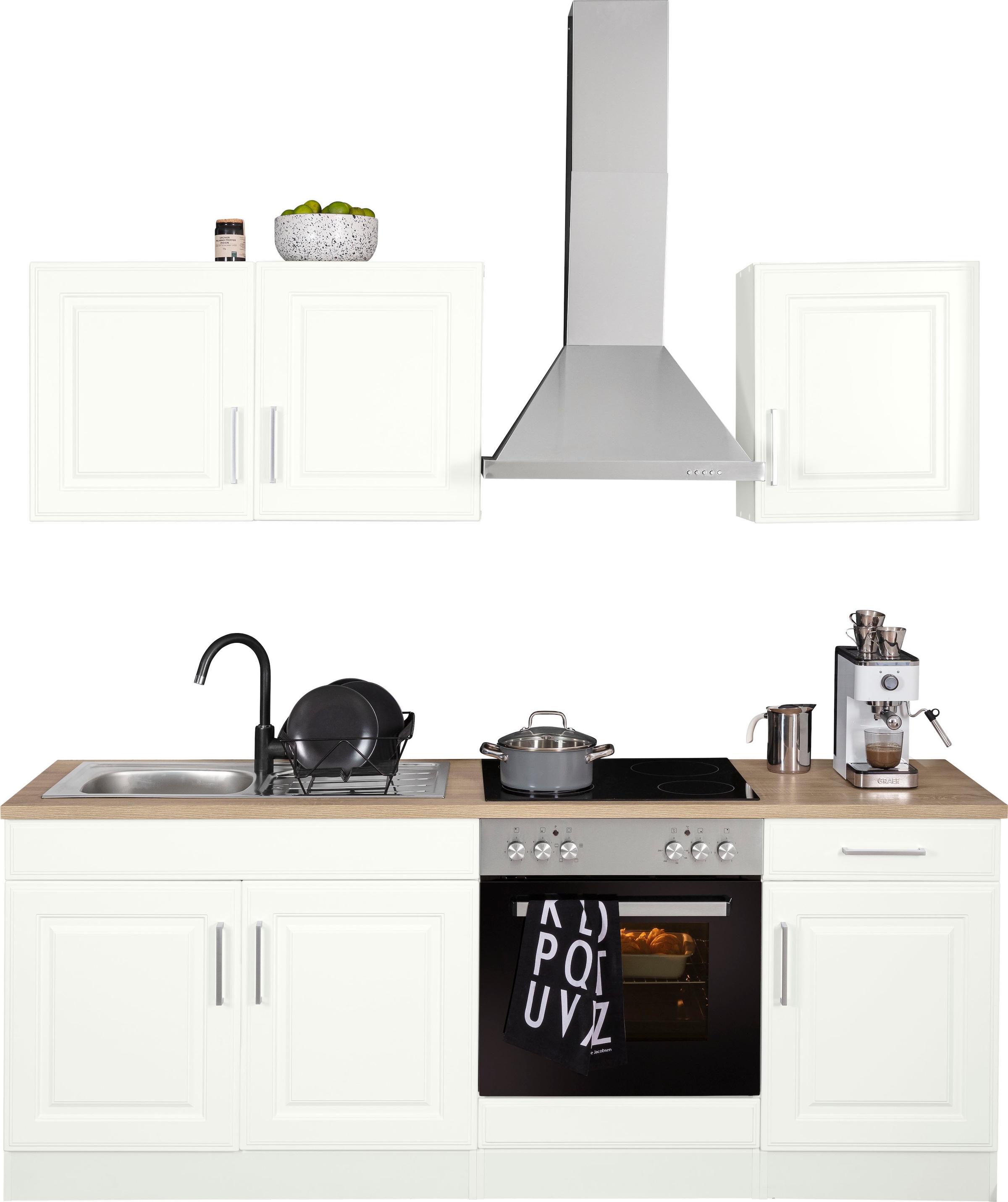 KOCHSTATION "KS-Stockholm" Breite 210 cm, mit hochwertigen MDF Fronten im L günstig online kaufen