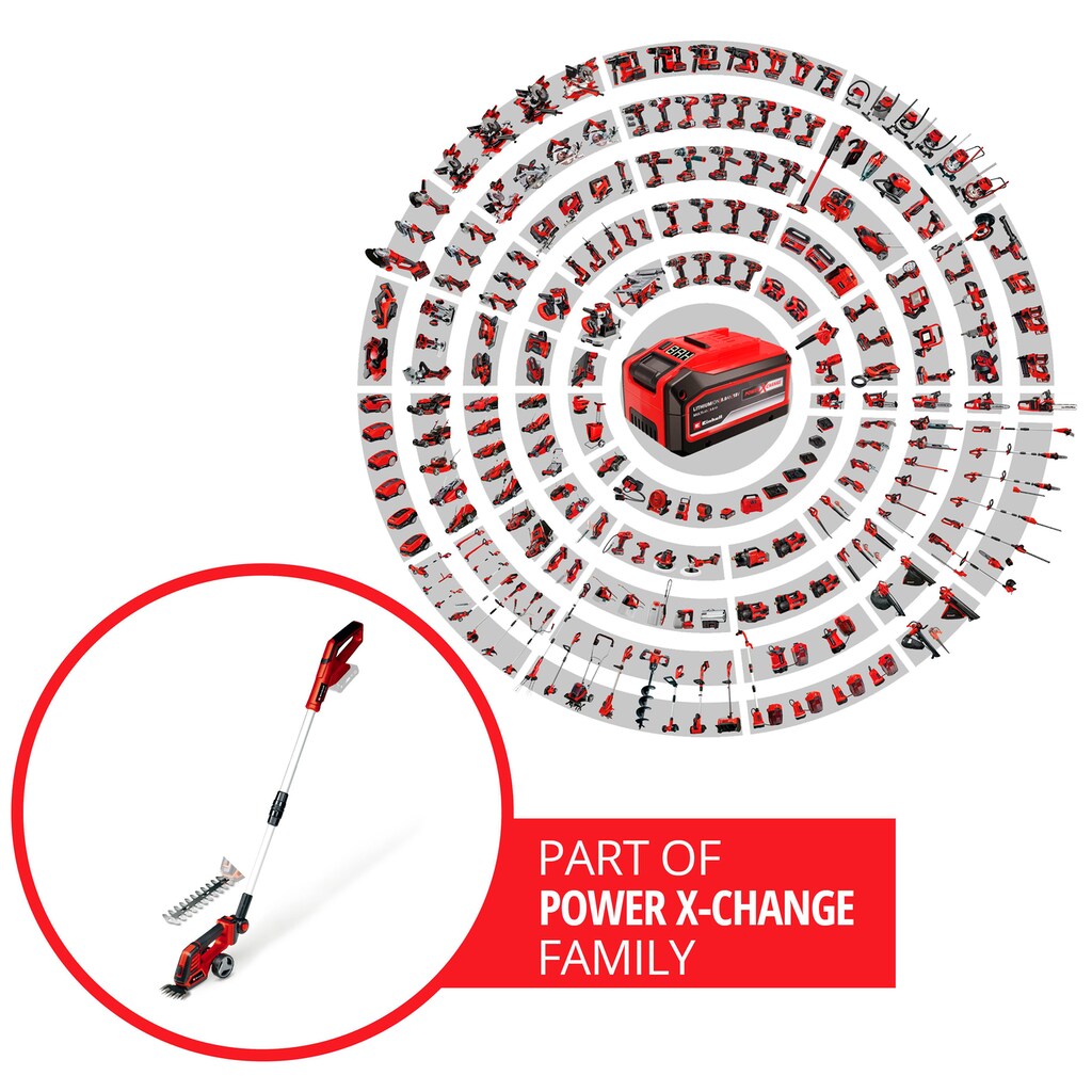 Einhell Akku-Gras- und Strauchscherenset