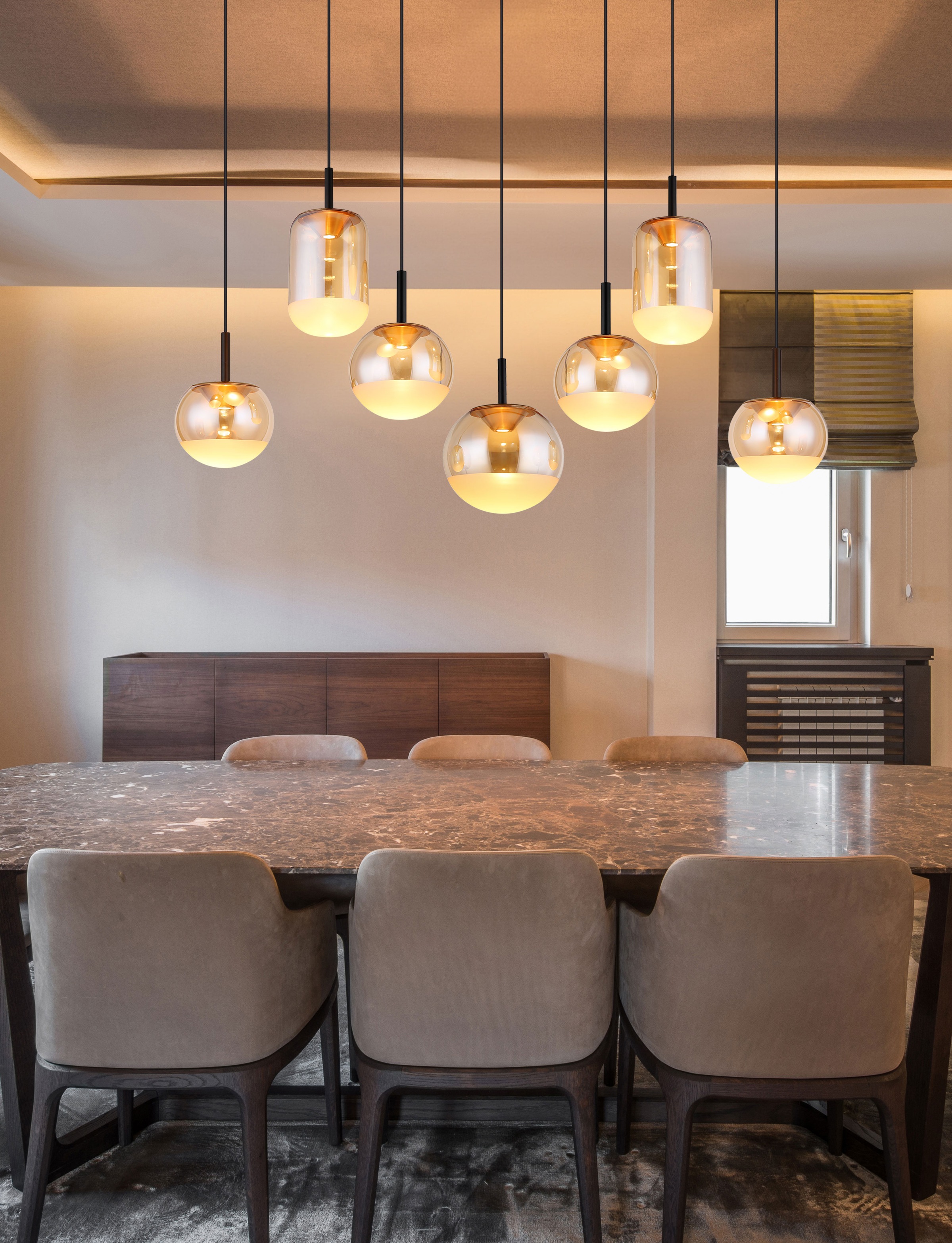 GLOBO LIGHTING Hängeleuchte »SEVERIN« LED-Modul 1 Stk. Warmweiß Hängelampe Esszimmer-Leuchte Esstischleuchte Wohnzimmer