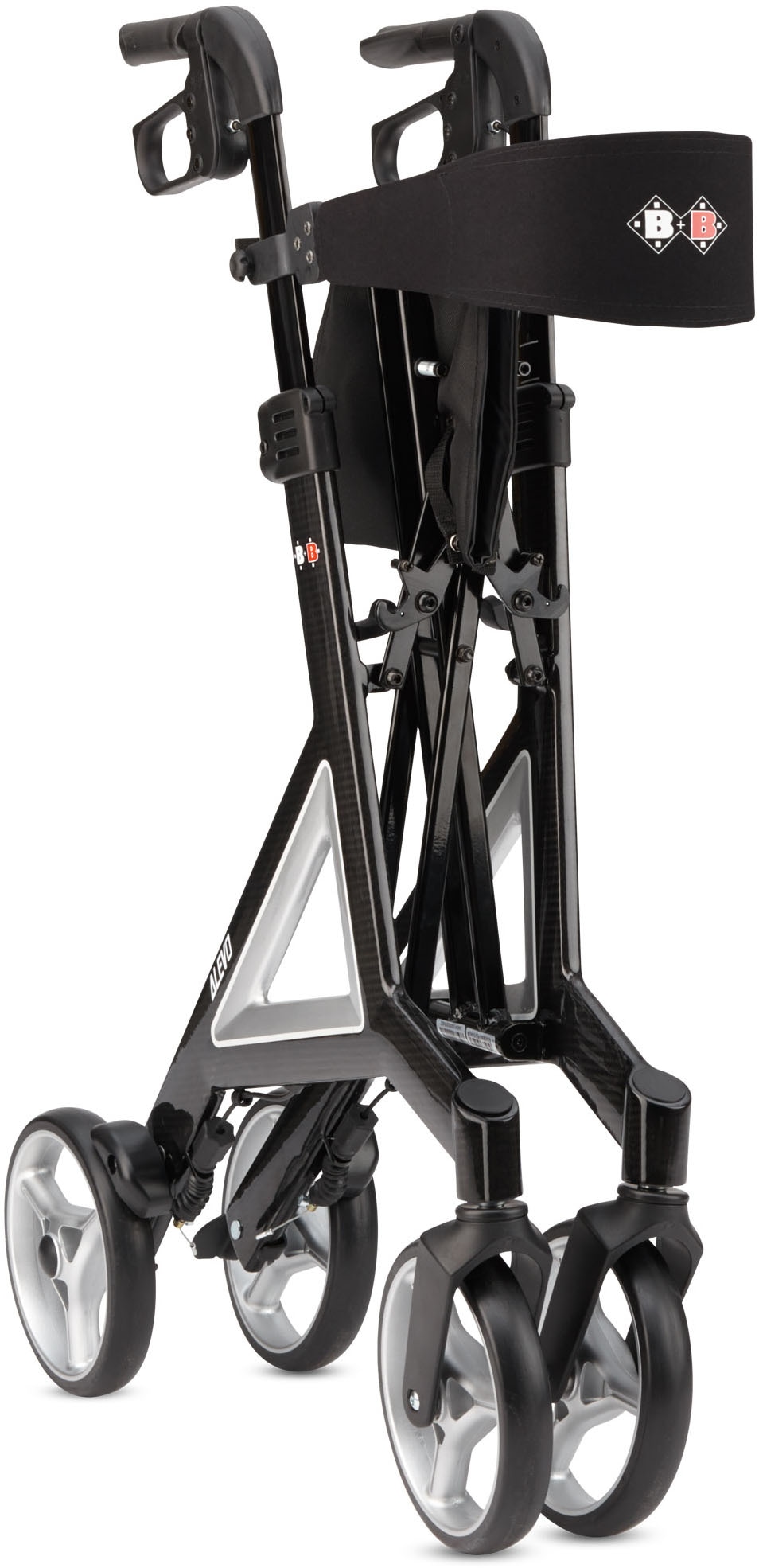 Bischoff & Bischoff Rollator »Alevo Carbon«, faltbar – Ultra leicht Rollator aus Carbon mit abnehmbarer Tasche