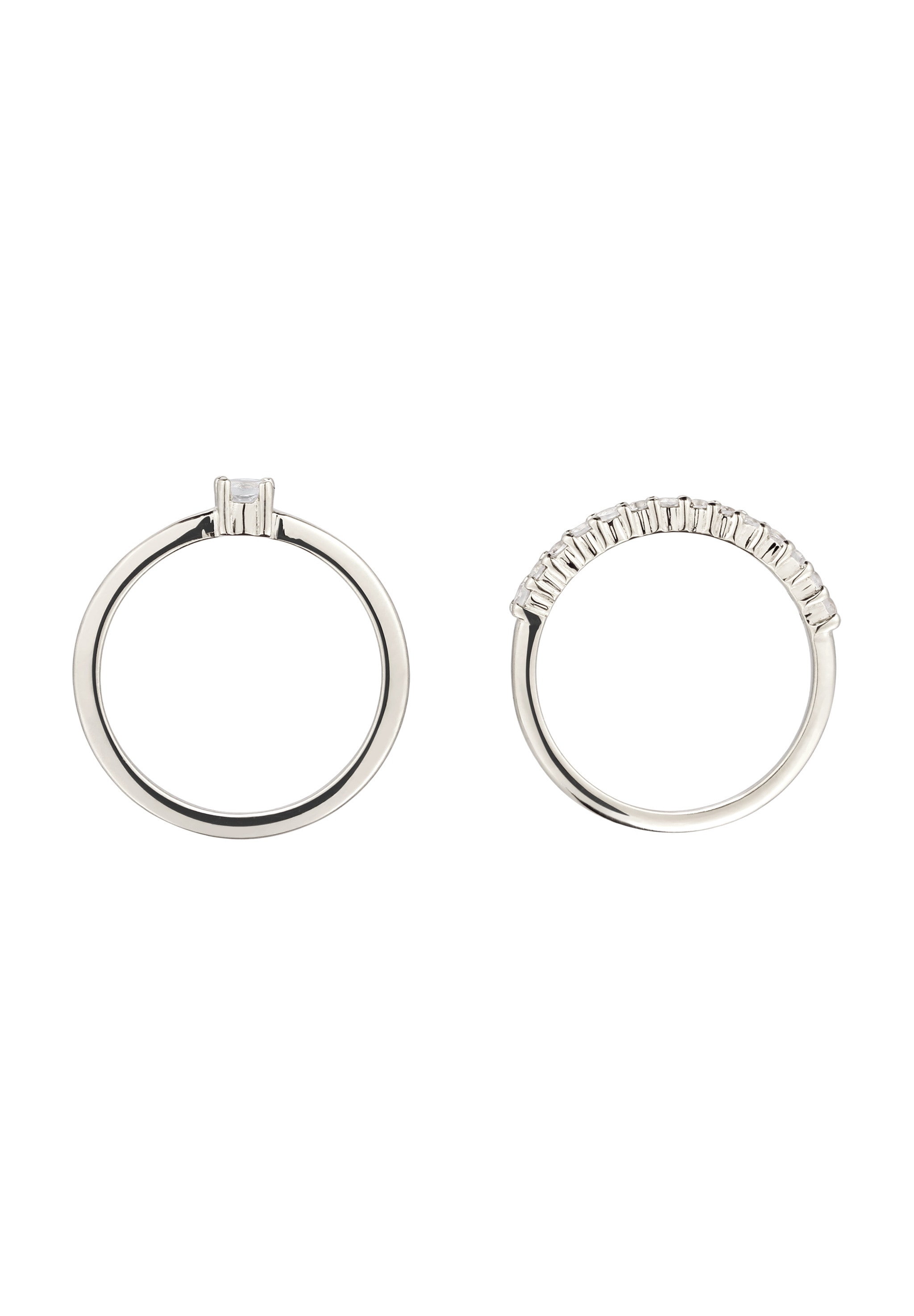 Elli Premium Ring-Set »Ring Ringset mit Mondstein Regenbogen 925 Sterling Silber«