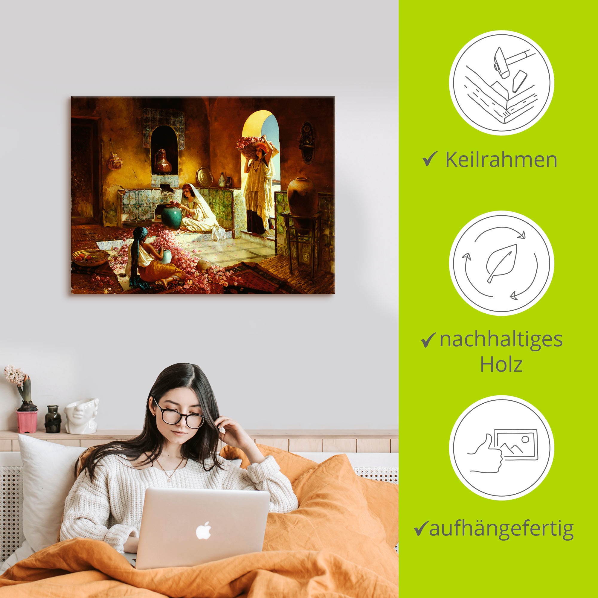 Artland Wandbild »Die Rosenernte.«, Frau, (1 St.), als Leinwandbild, Poster in verschied. Größen