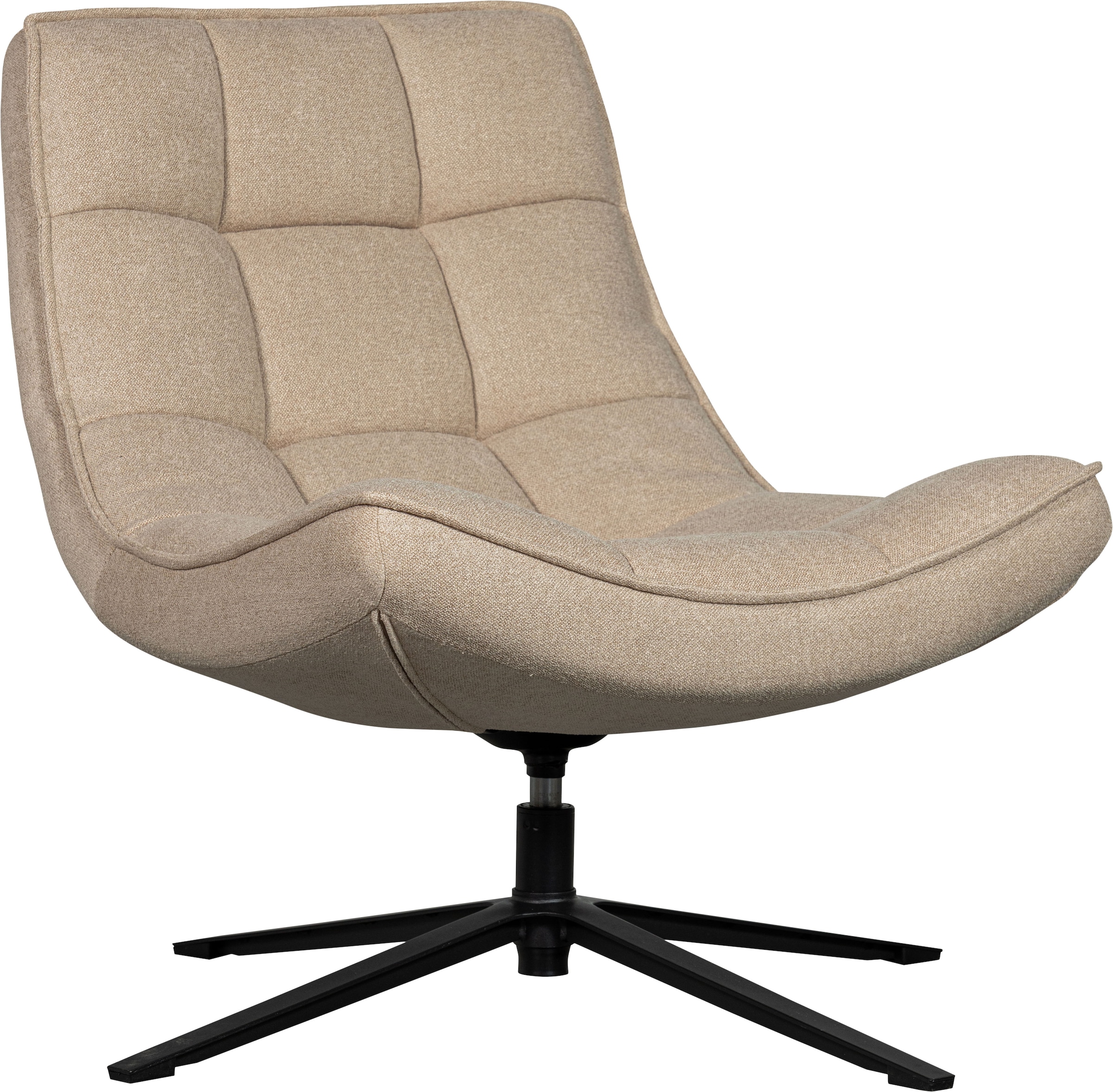 WOOOD Drehsessel "Maudi gewobener-Bezug mit metall Drehgestell H 84 x B 74 x T 86 cm" Tragkraft 100 kg, subtile Farbnuancen, Hohe Verschleißfestigkeit