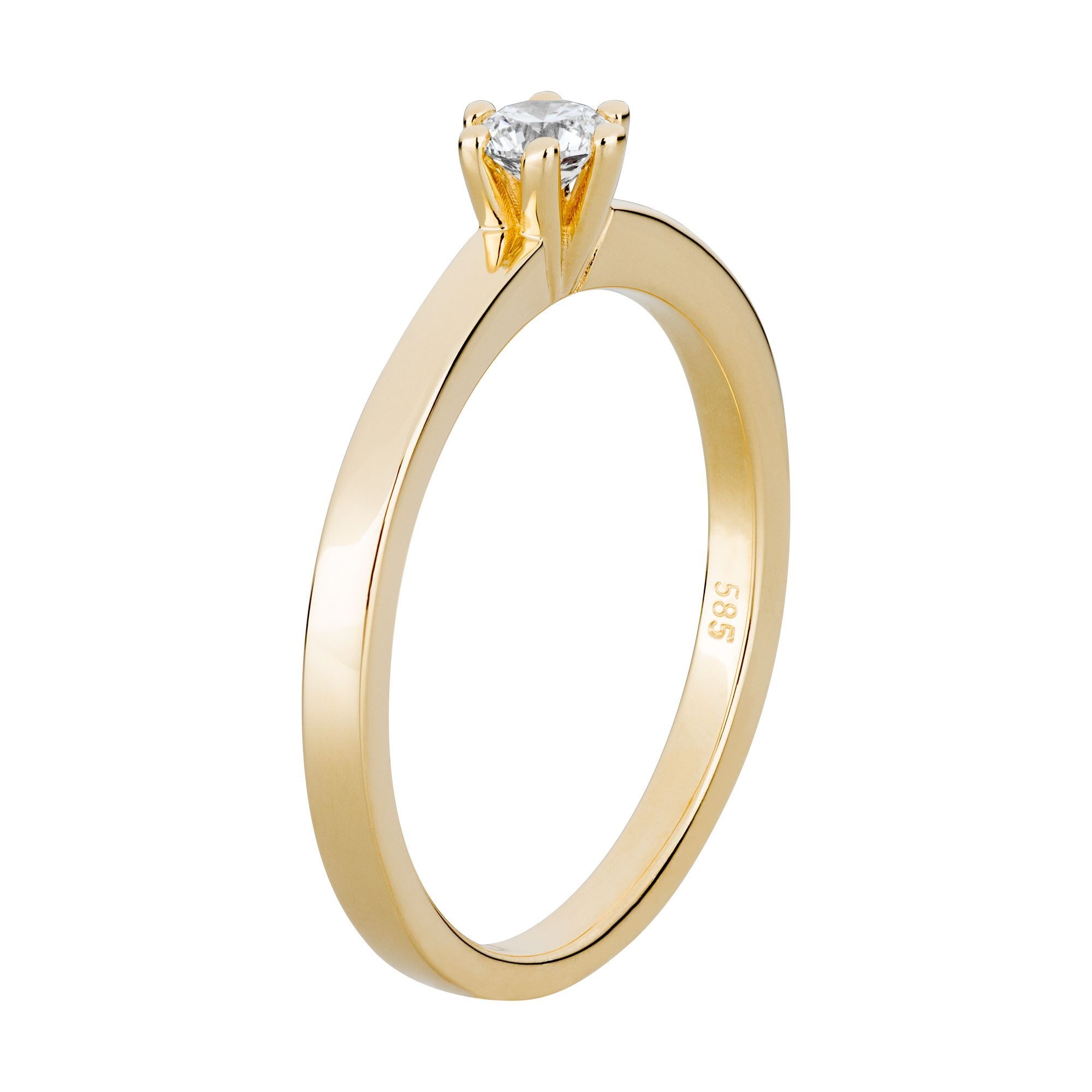 Orolino Fingerring »Gold 585 mit natürlichem Brillant 0,25 ct.«