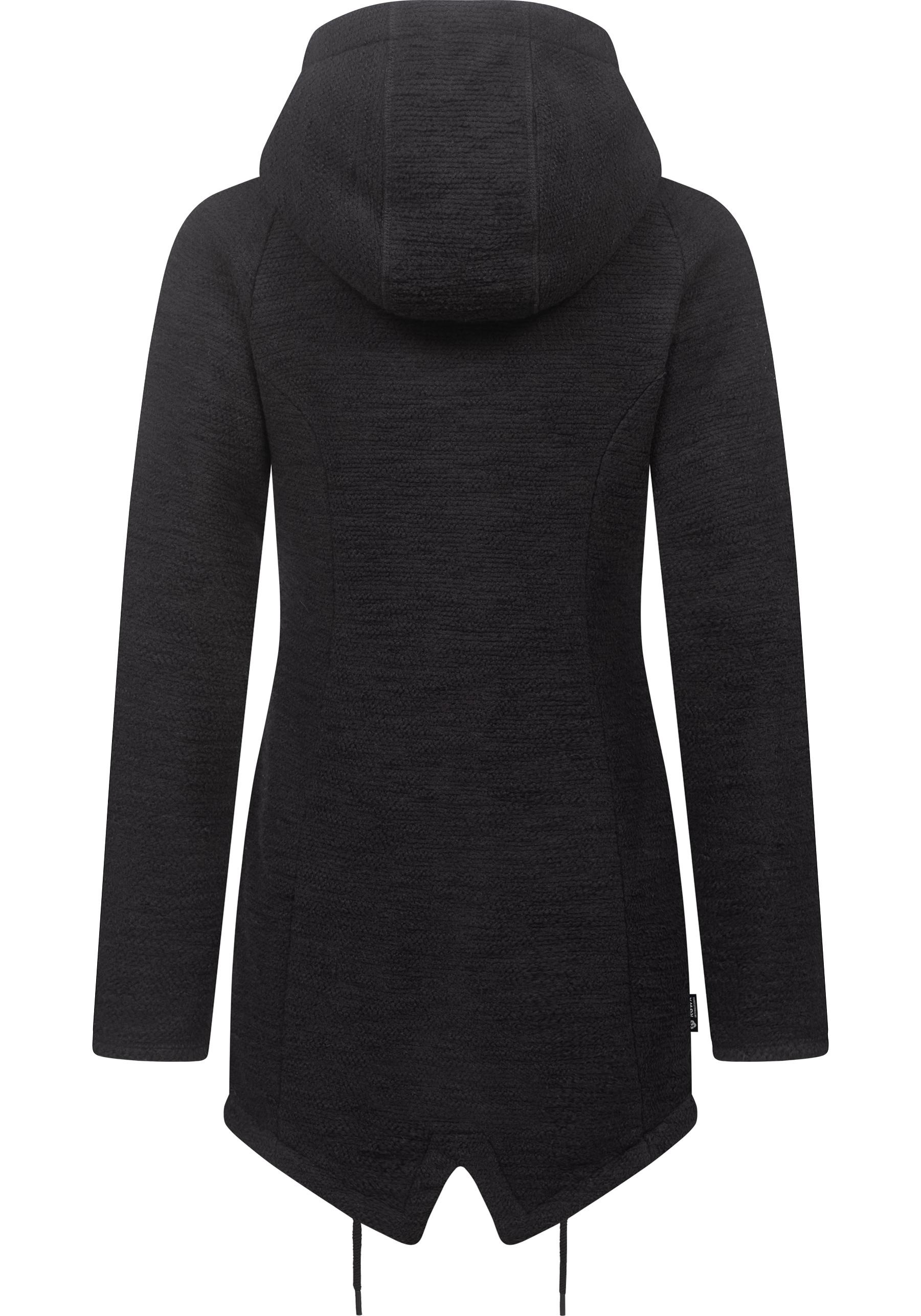 Ragwear Kapuzenstrickjacke »Wingi Melange«, Sportliche Kapuzenjacke mit Teddy-Kunstfell