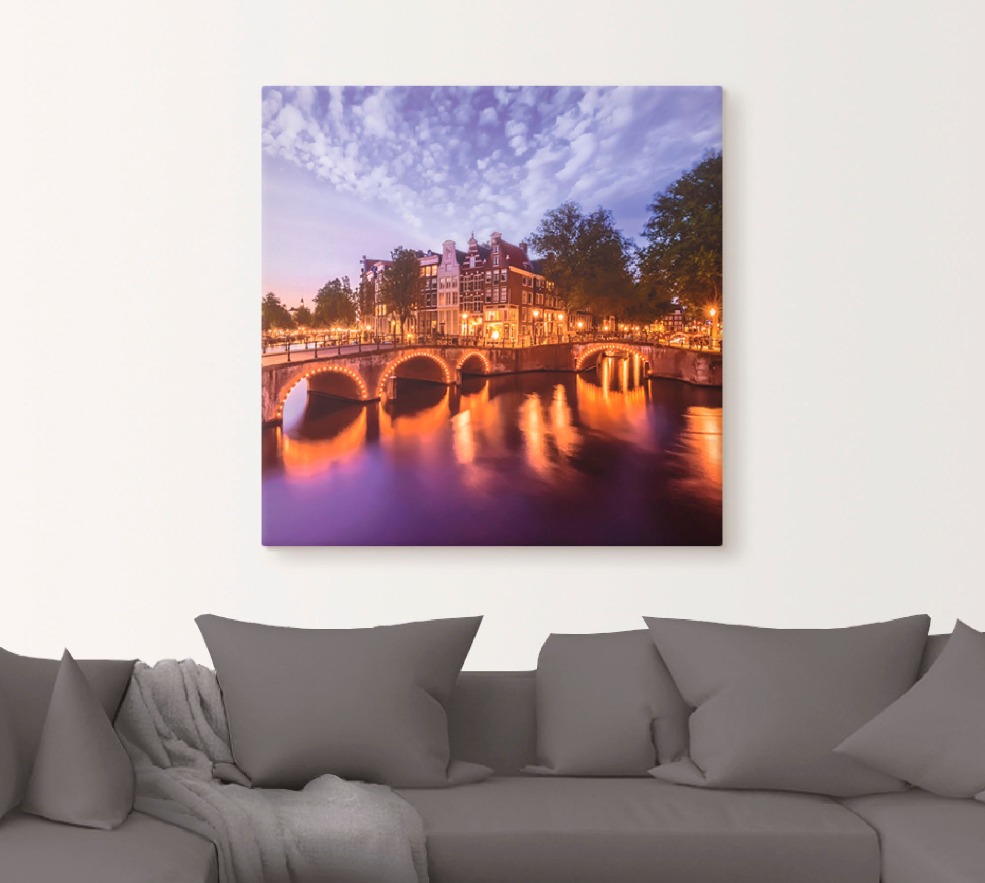 Artland Wandbild »Amsterdam Keizersgracht Leidsegracht«, Niederlande, (1 St.), als Leinwandbild, Poster, Wandaufkleber in verschied. Größen