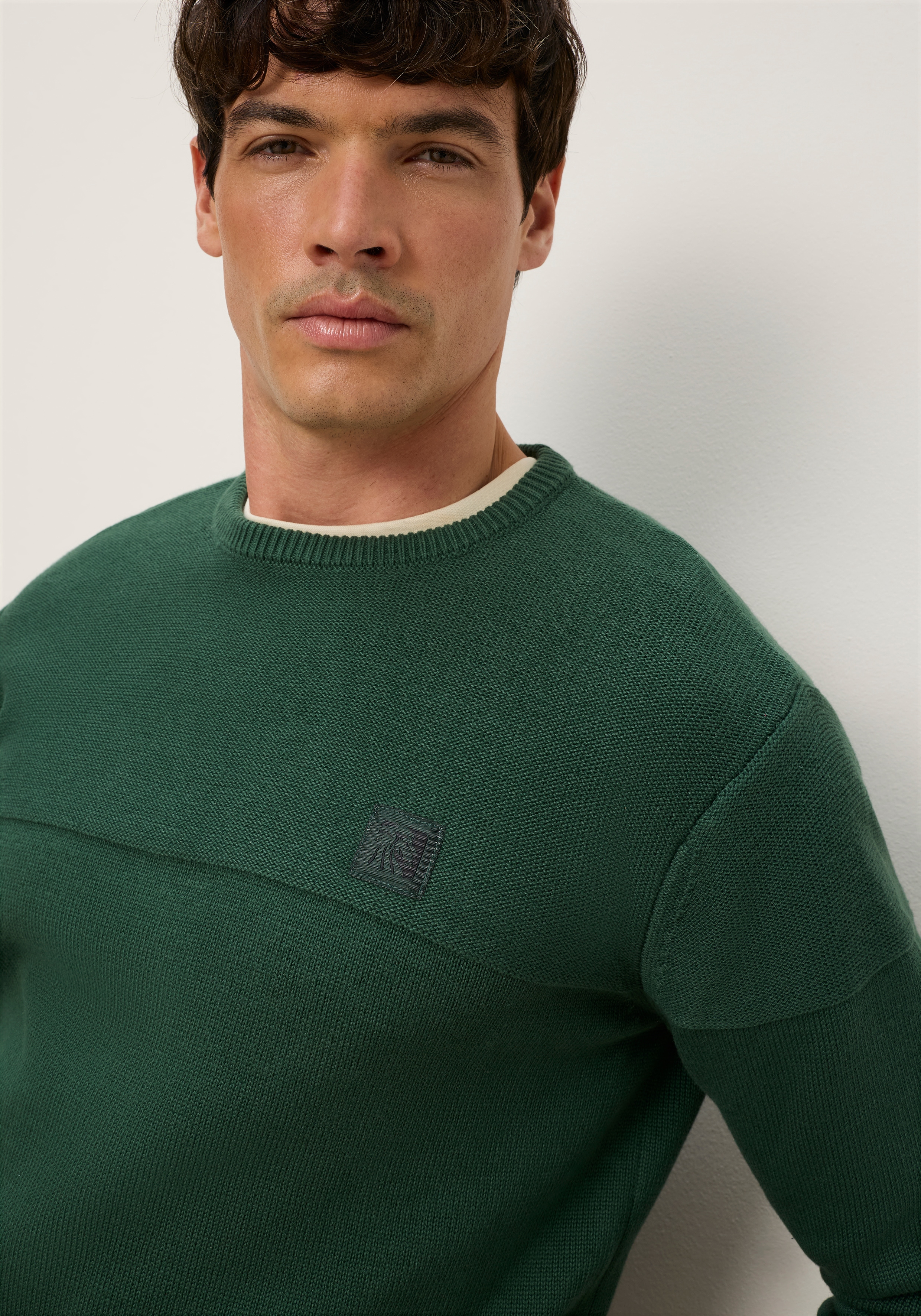 Mans World Rundhalspullover "Neuen Kollektion Highlight 2 Strickstrukturen" aus Strick, mit Rippbündchen am Ausschnitt, reguläre Passform