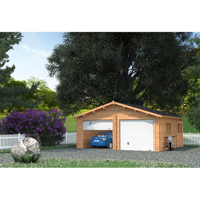 Palmako Garage »Roger«, BxTxH: 629x565x310 cm, mit Sektionaltor, hellbraun  online bestellen | BAUR