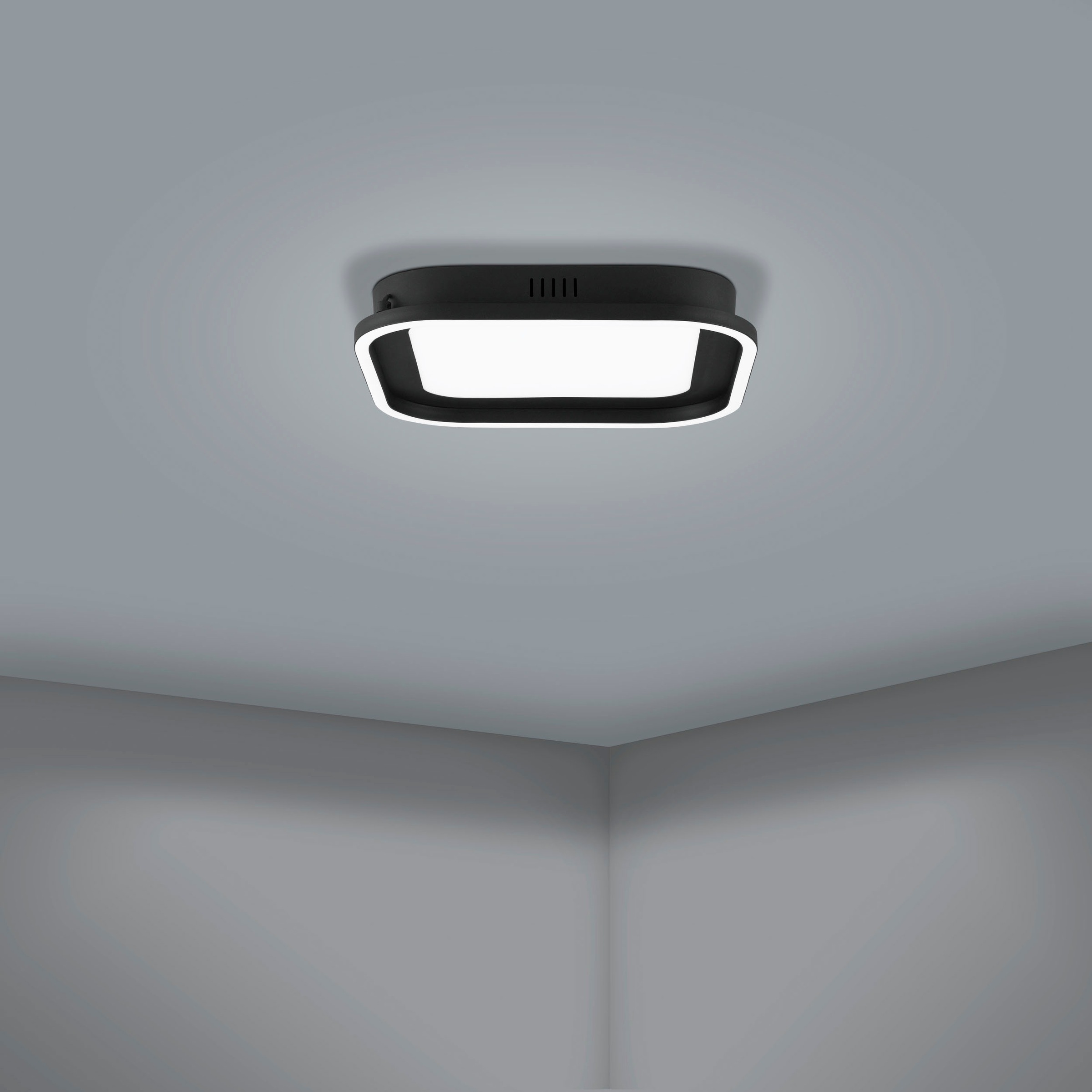 EGLO LED-Deckenleuchte »CALAGRANO« in schwarz aus Stahl / inkl. und inkl. LED fest integriert - 11 Watt und 10 Watt, Gr. ca. 37,5 x 37,5 cm