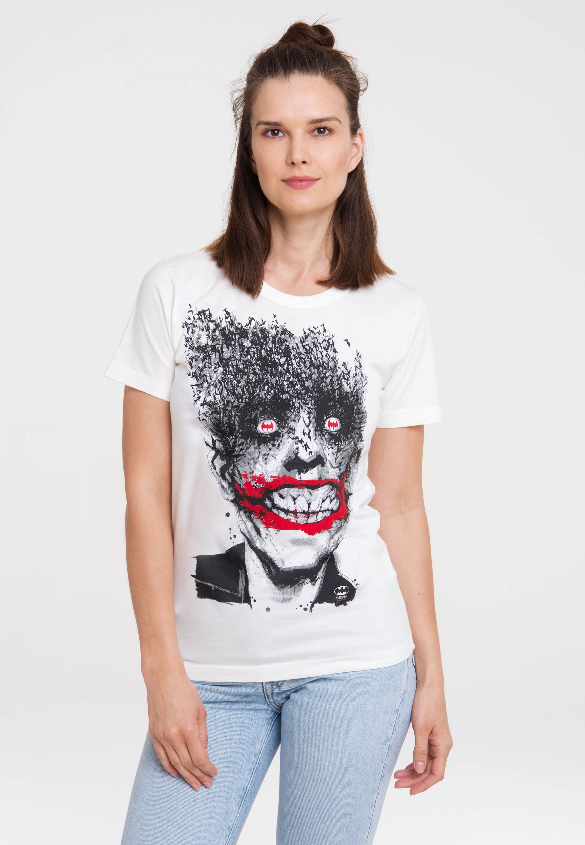 LOGOSHIRT T-Shirt »Batman - Joker Bats«, mit trendigem Superschurken-Print
