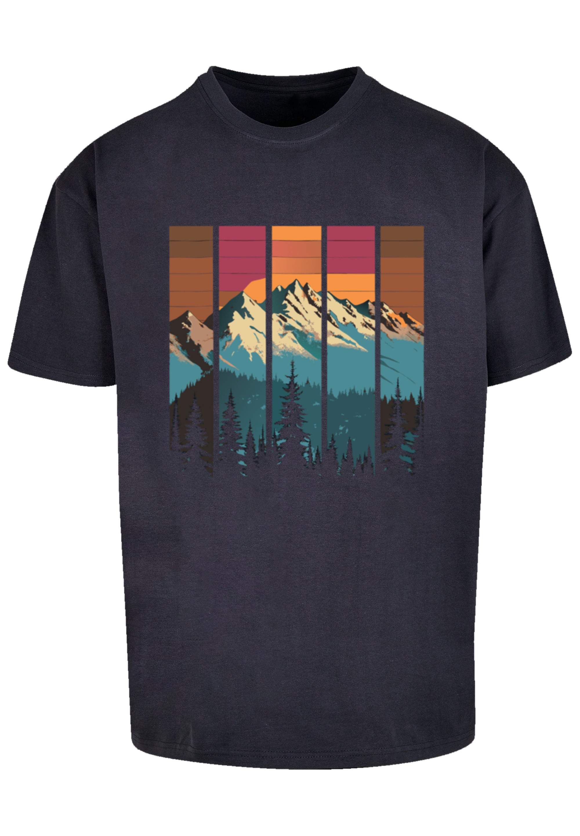 F4NT4STIC T-Shirt »Berg Sonnenuntergang Retro«, Premium Qualität
