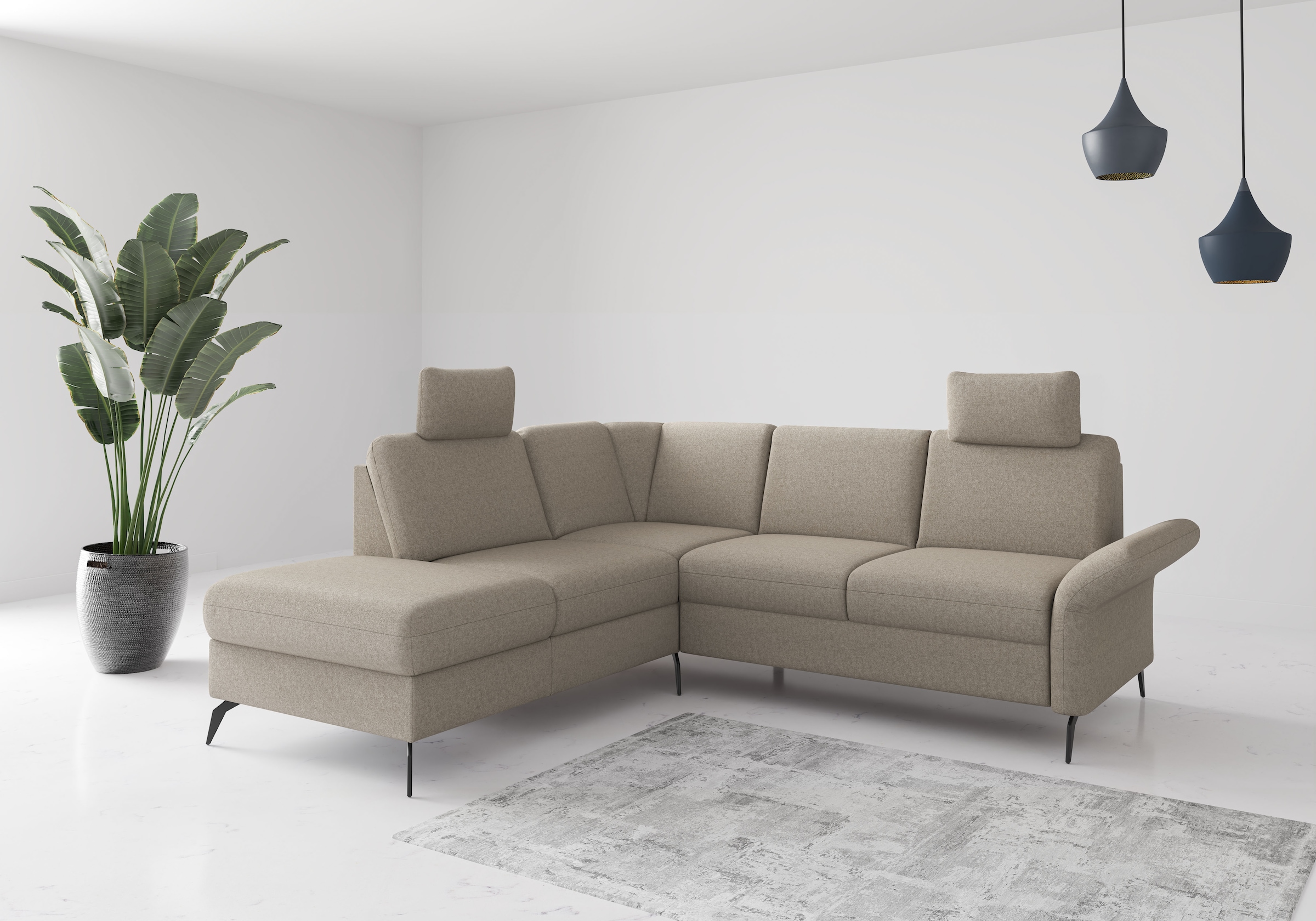 Home affaire Ecksofa "Rochelle", optional: Armteilverstellung, klappbar, Be günstig online kaufen