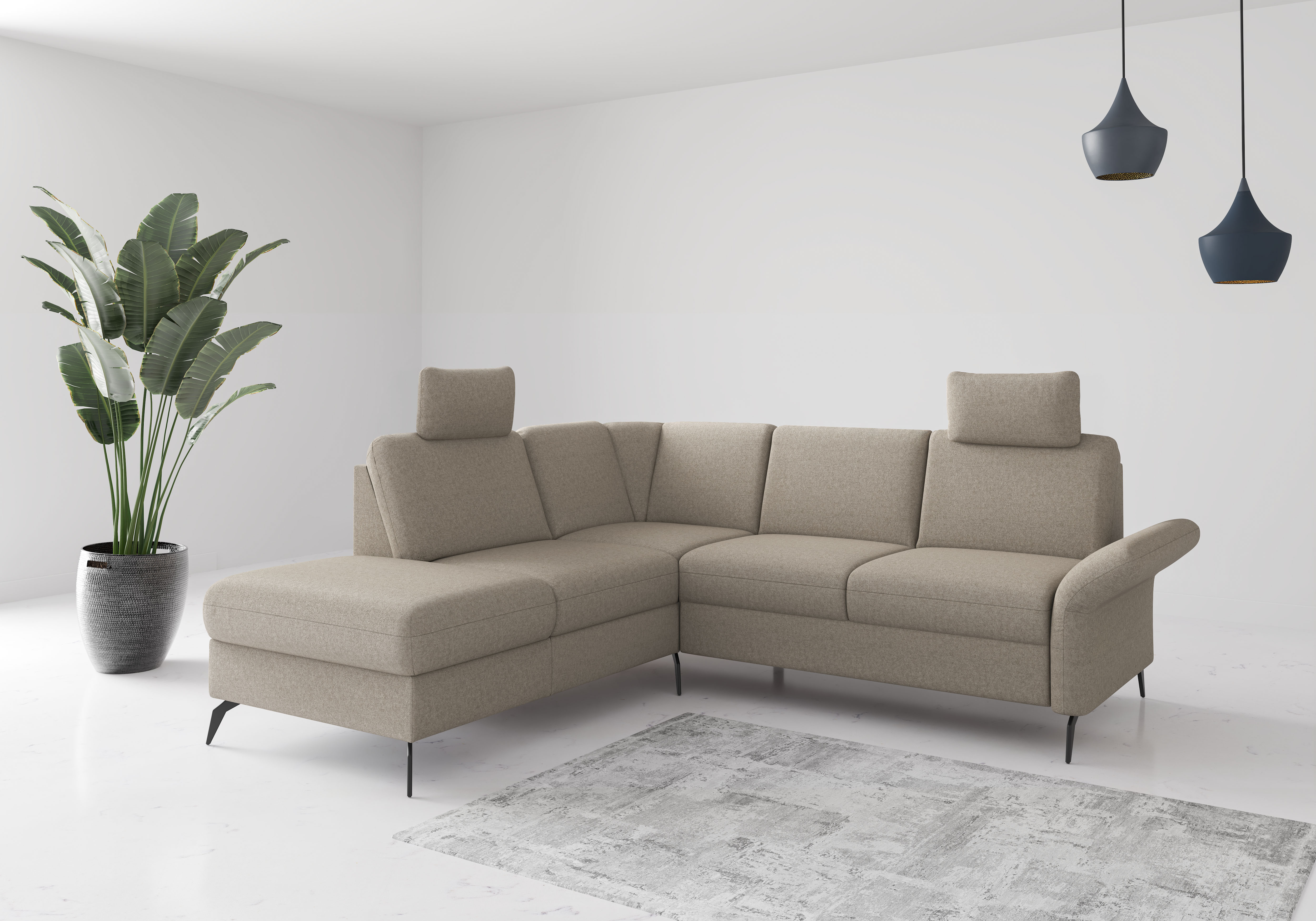 OTTO home Ecksofa "Rochelle" wahlweise mit Schlaffunktion, Bettkasten und Armteilverstellung