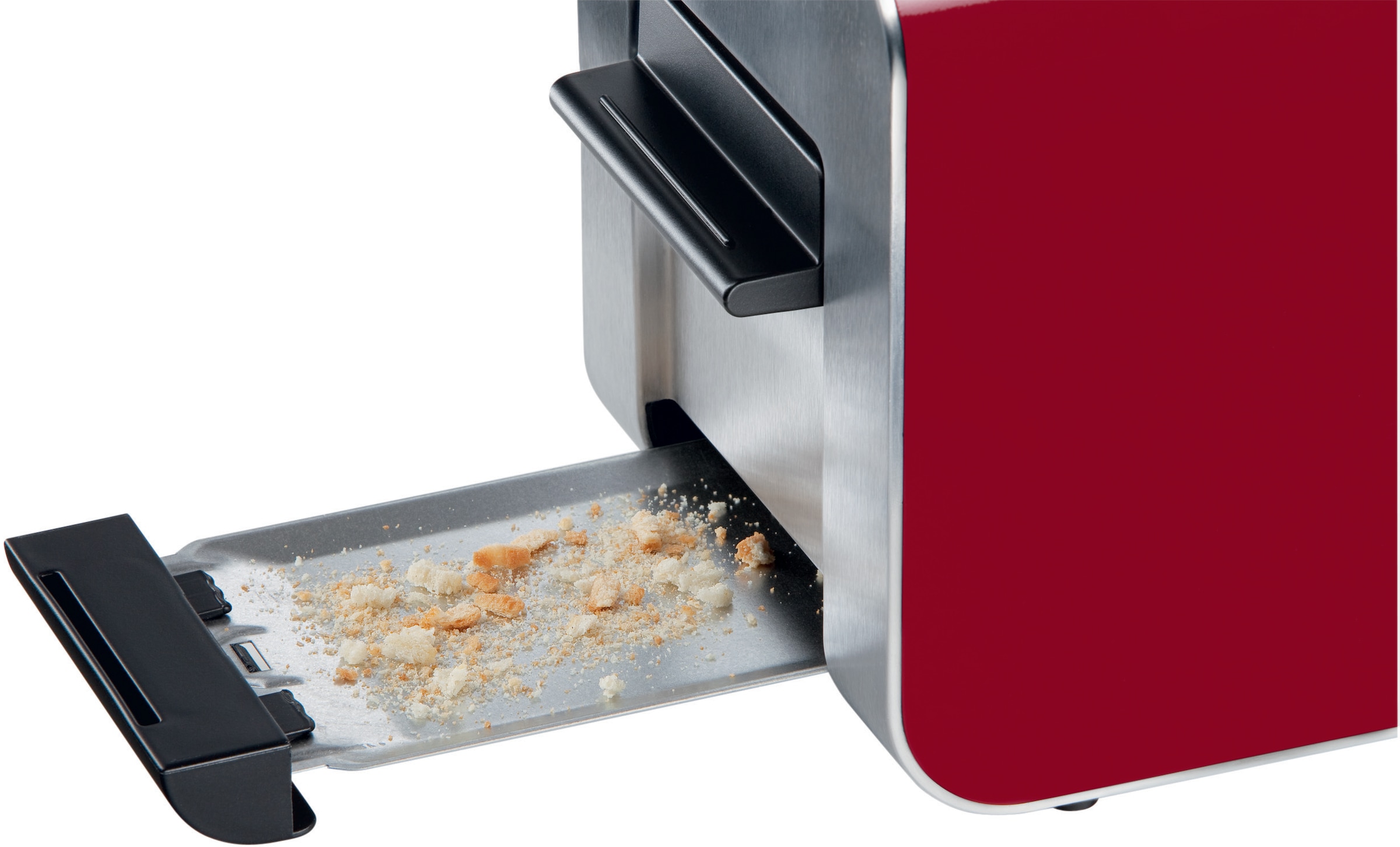 BOSCH Toaster »Styline TAT8614N, integrierter Brötchenaufsatz, Liftfunktion,«, 860 W, Auftaufunktion, Abschaltautomatik, Brotzentrierung, Edelstahl/rot