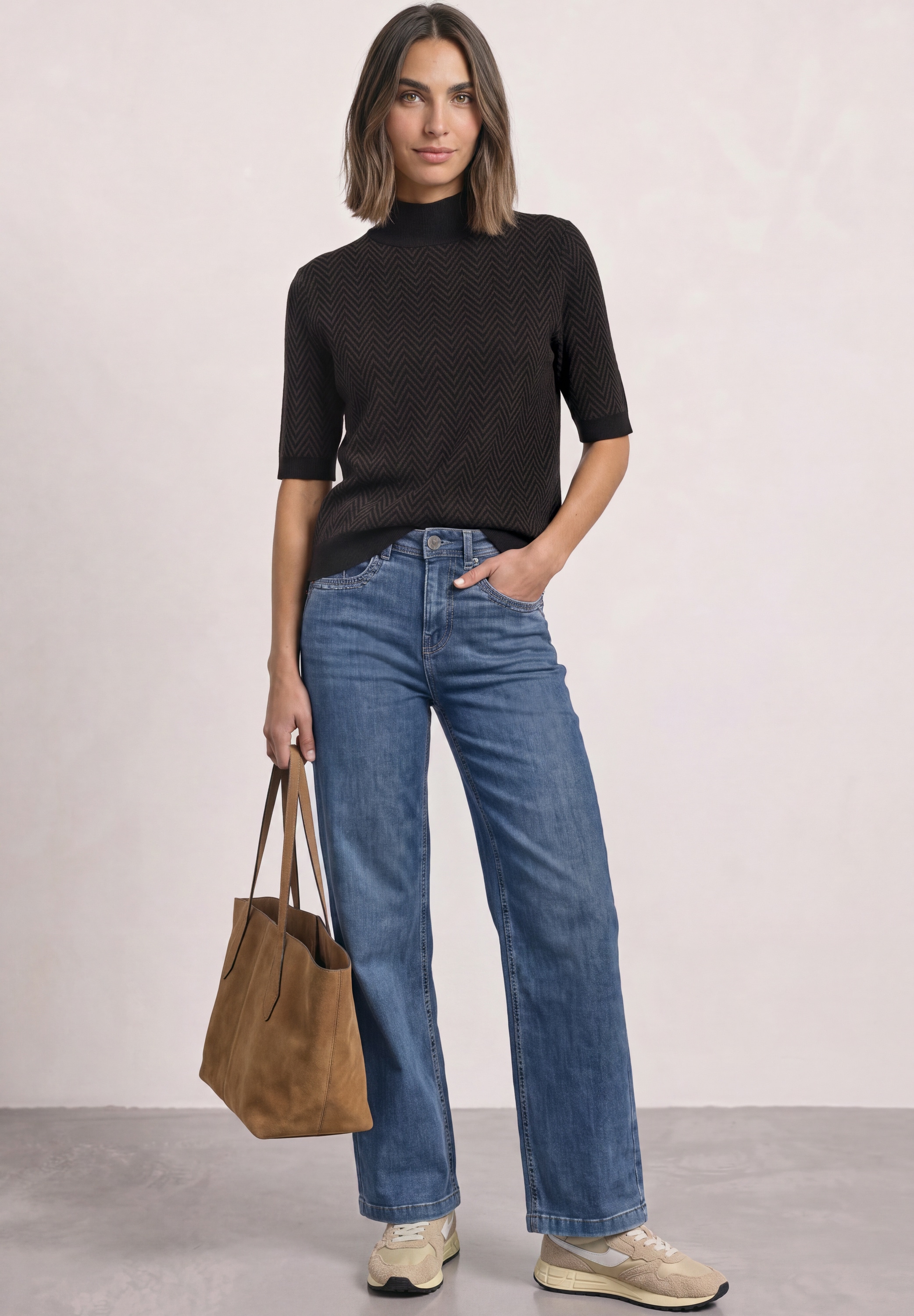STREET ONE Kurzarmpullover mit Turtleneck