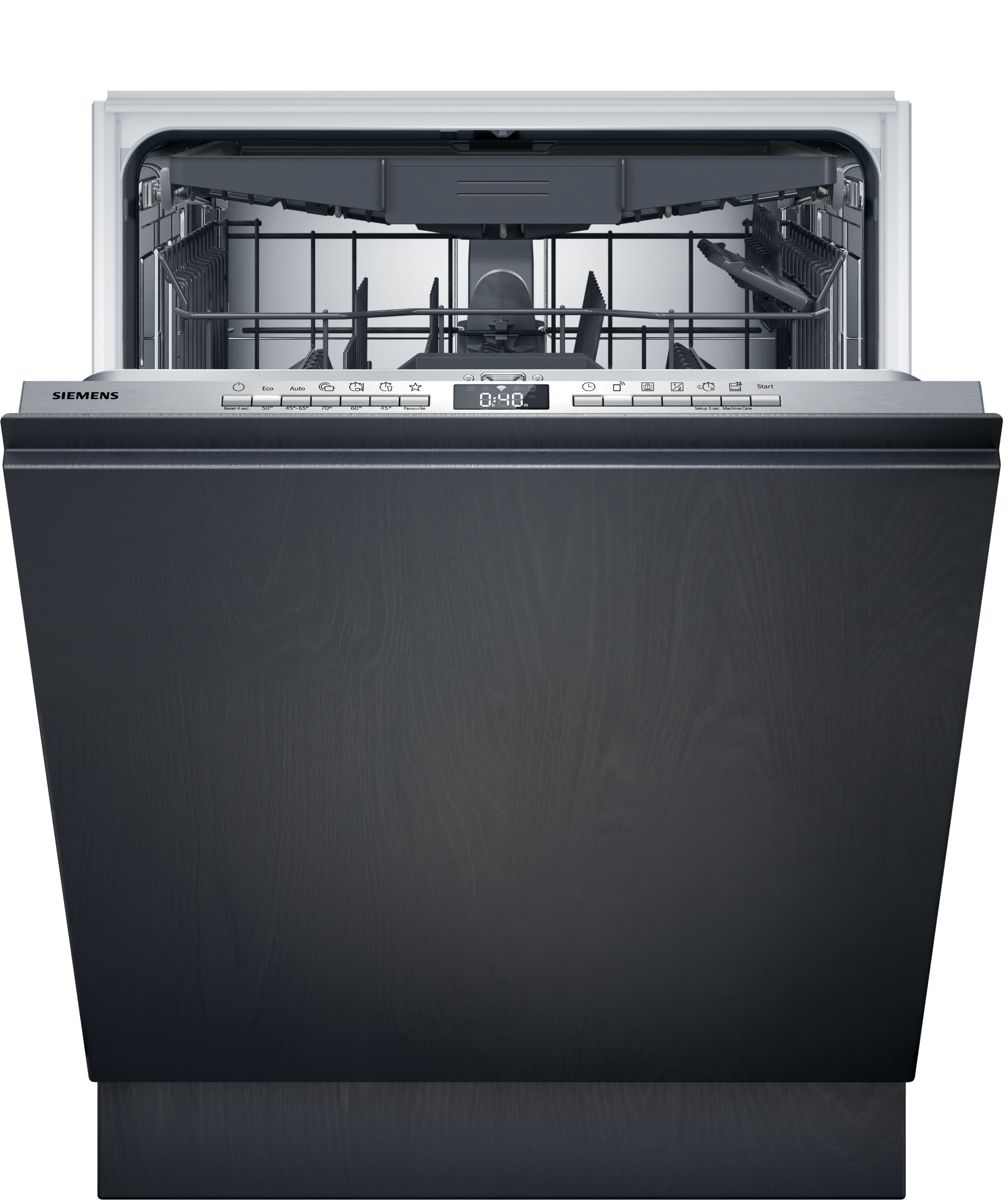 SIEMENS vollintegrierbarer Geschirrspüler iQ300 "SN73EX22CE" 14 tlg. Maßgedecke Made in Germany, Automatische Türöffnung für Effizienz, flexible Körbe