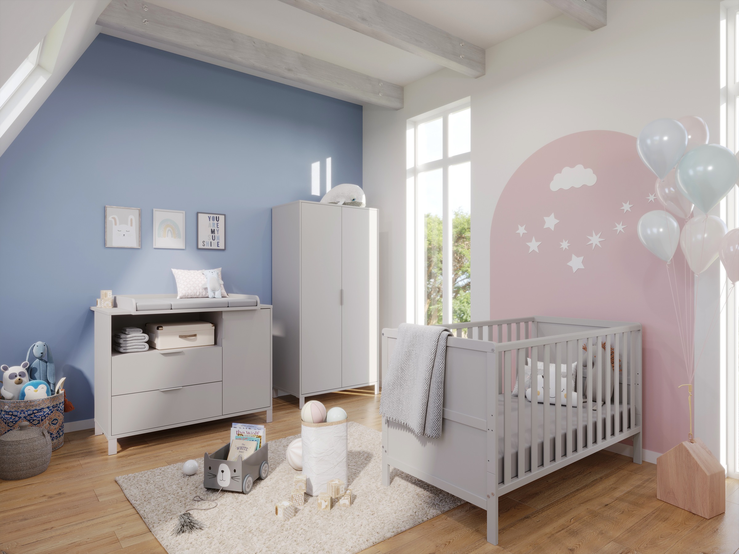 GERMANIA Babymöbel-Set "GW-Alkmaar", (4 tlg.), mit mitwachsendem Kinderbett günstig online kaufen