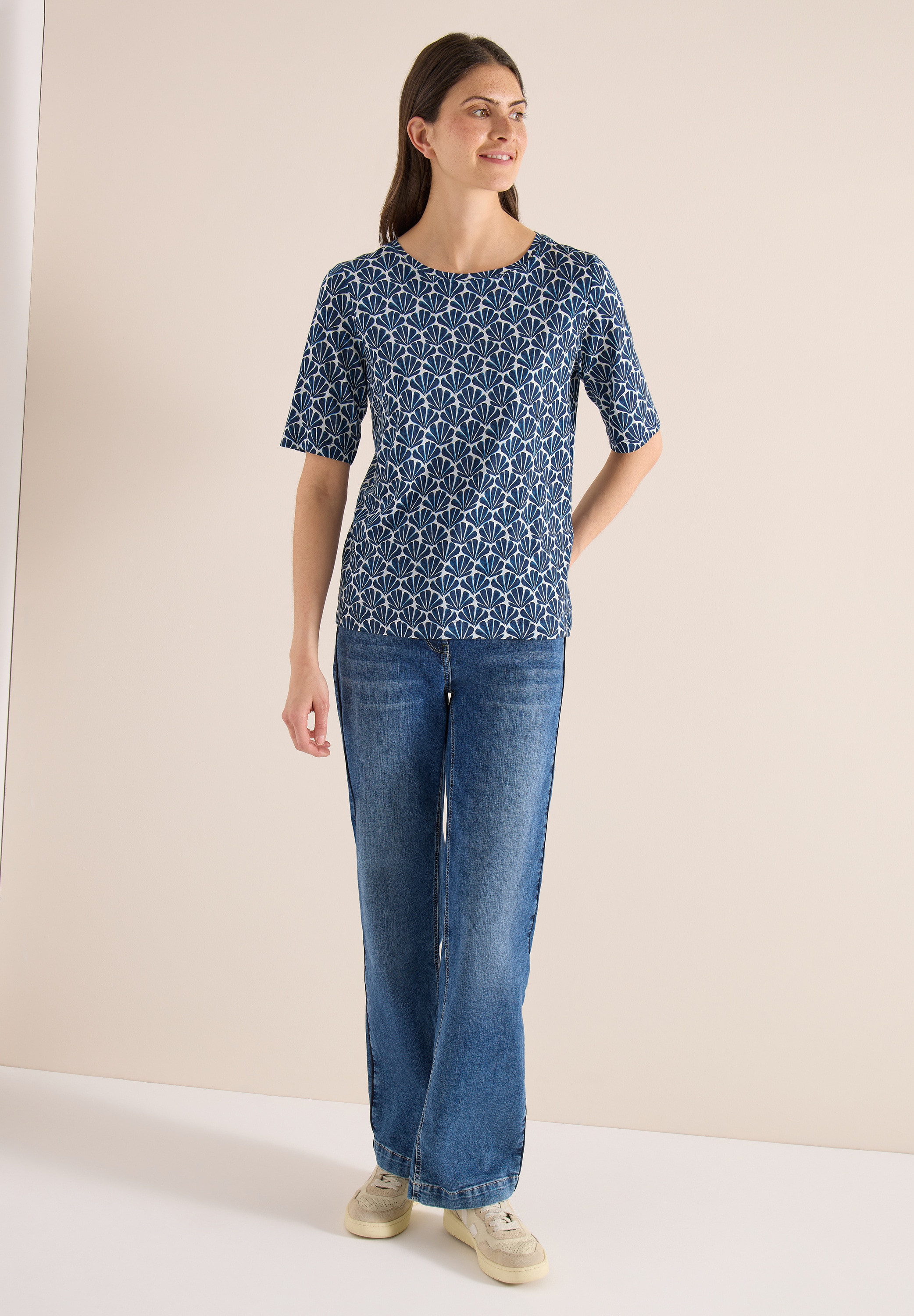 Cecil T-Shirt mit U-Boot-Ausschnitt