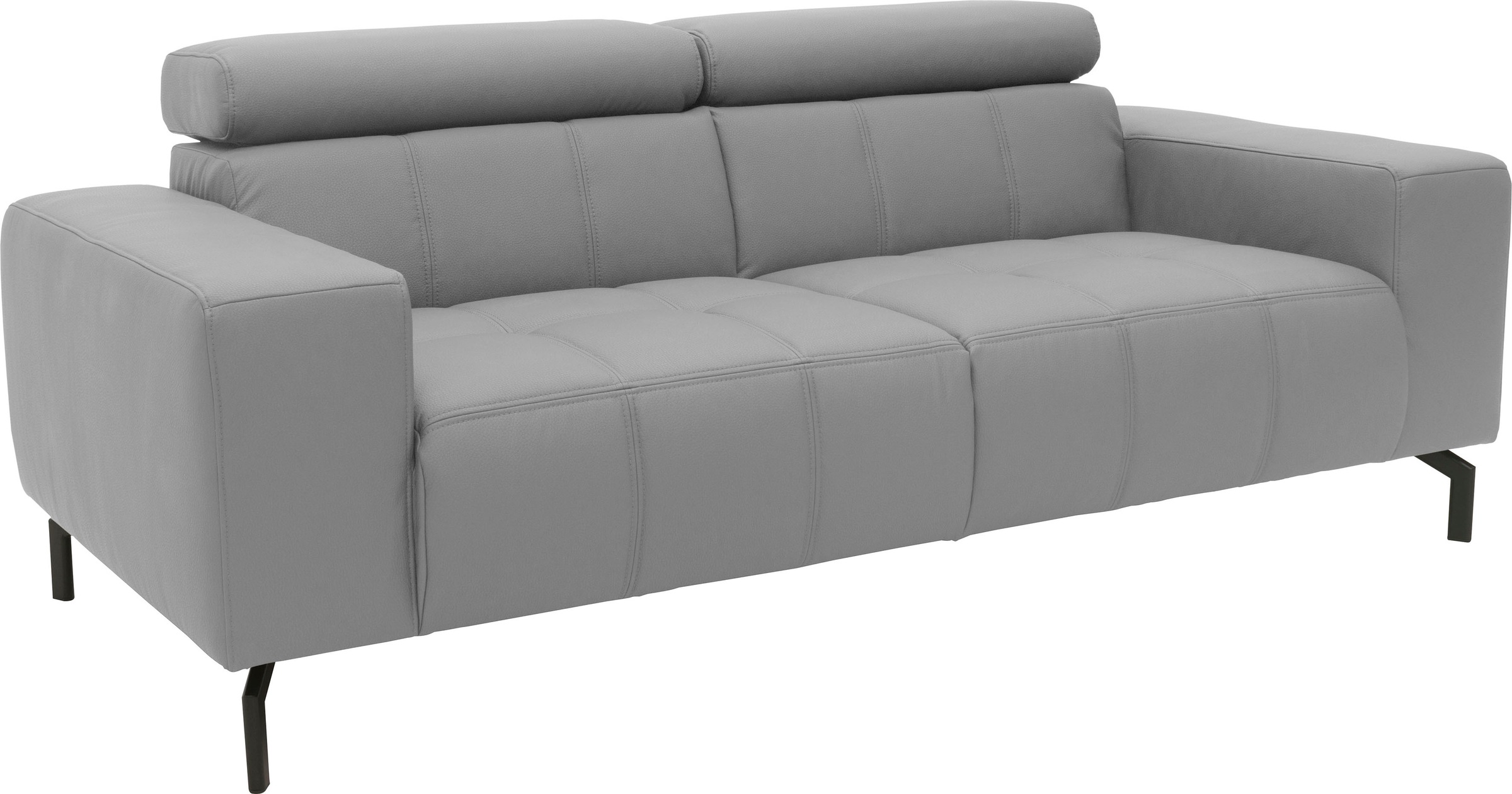 DOMO collection 2-Sitzer »Cunelli zeitlos und elegant, moderne Sitznähte als Designelement,«, wahlweise mit 6-fach verstellbaren Kopfteilen, fester Sitzkomfort