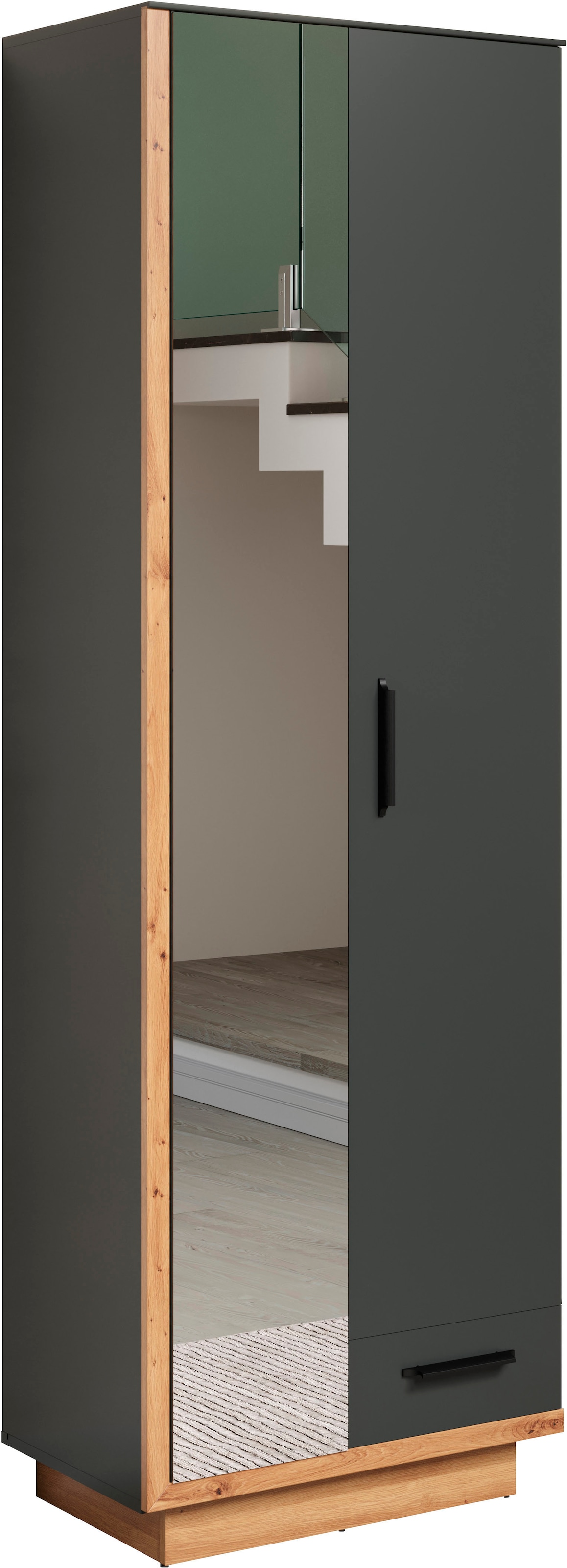 INOSIGN Garderobenschrank »Premont«, (1 St.), mit Spiegel, Maße B/H/T ca. 65/198/40  cm, Soft-Close | BAUR