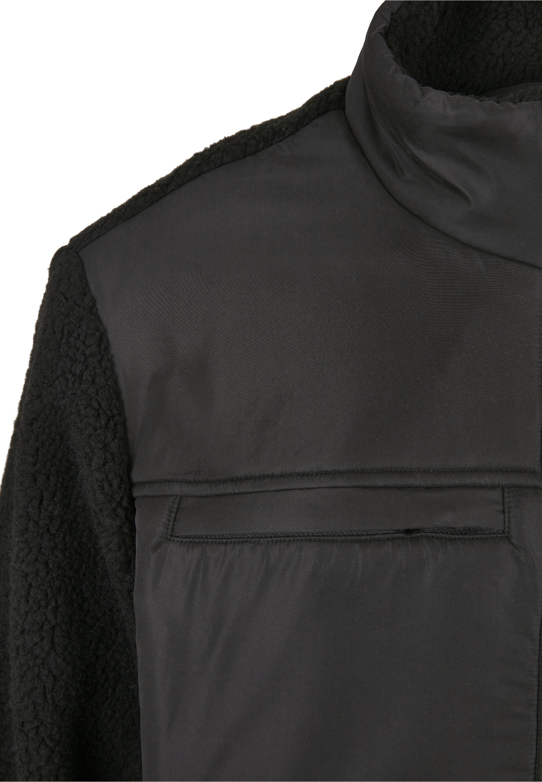 URBAN CLASSICS Winterjacke »Urban Classics Herren Patched Sherpa Jacket« 1 Stk. tlg. ohne Kapuze