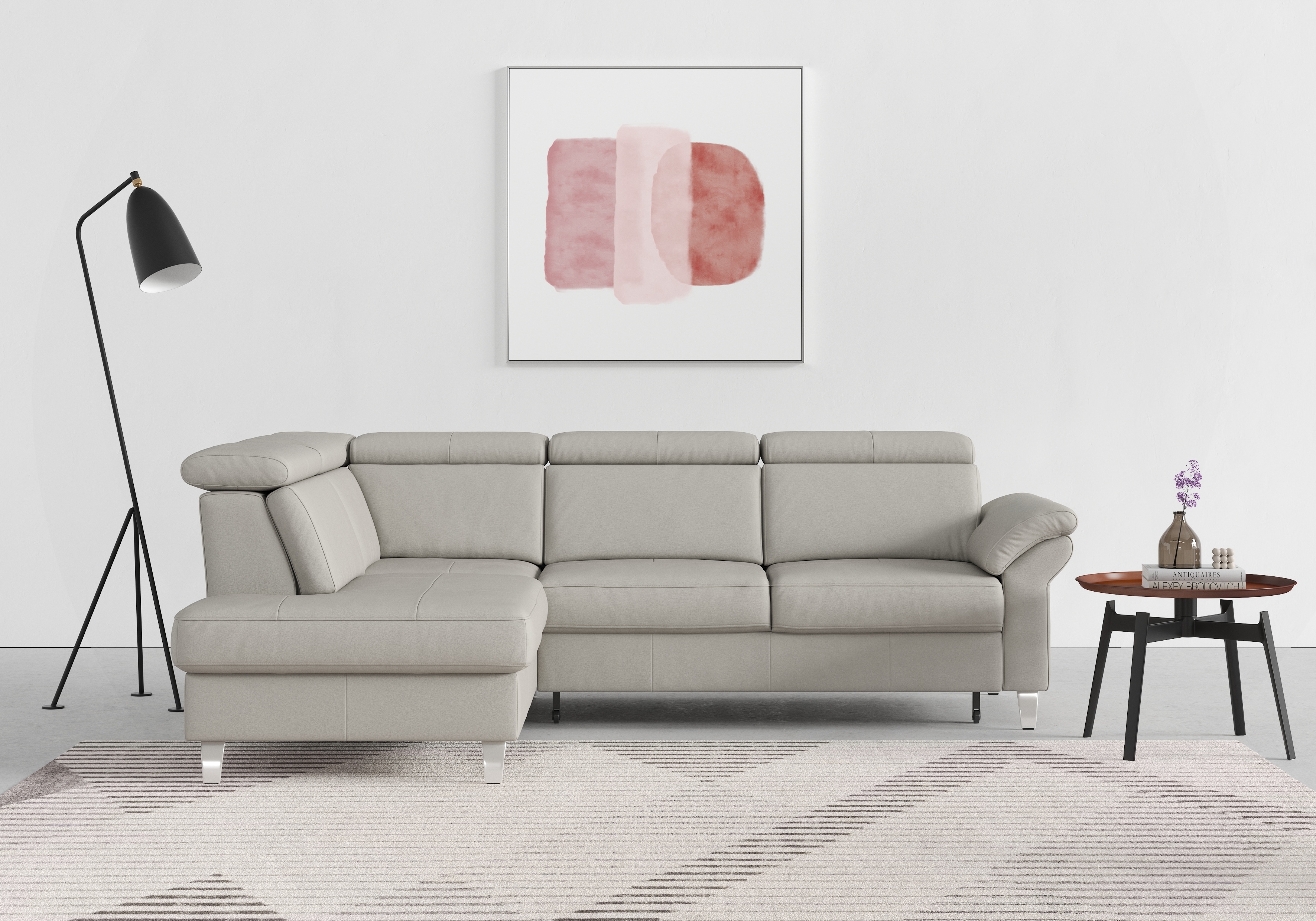 sit&more Ecksofa "Arngast L-Form" inklusive Kopfteilverstellung und Federkern