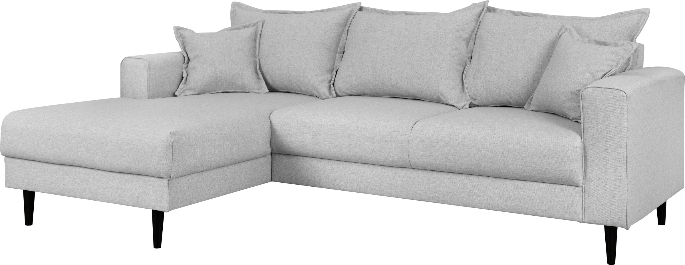 Home affaire Ecksofa »VEYRAS L-Form, hoher Sitzkomfort, Maße B/T/H: 230/150/76 cm«, mit Wellenunterfederung, incl. Rückenkissen und Zierkissen