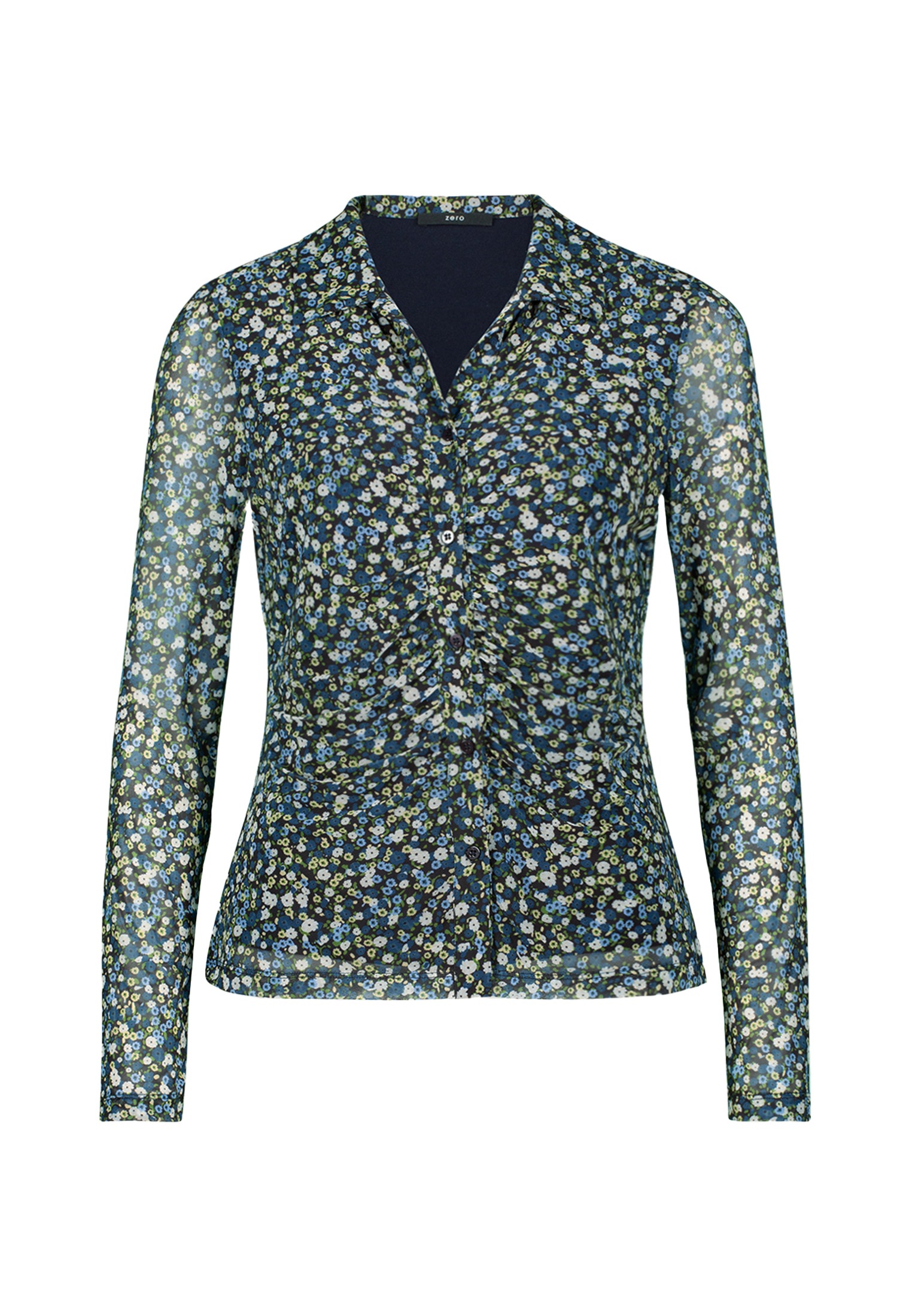 Zero Kurzarmshirt "zero Damen Langarmshirt mit Knopfleiste", (1 tlg.), Knop günstig online kaufen