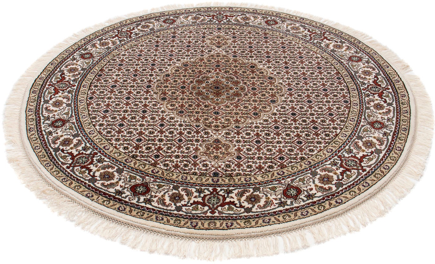 morgenland Orientteppich "Perser - Täbriz rund - 148 x 147 cm - mehrfarbig", rund, 10 mm Höhe, Wohnzimmer, Handgeknüpft,