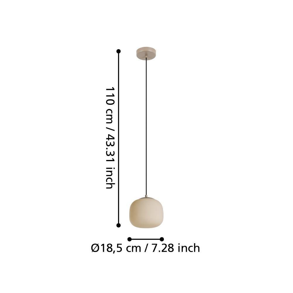 EGLO Hängeleuchte »COMINIO«, 1 flammig-flammig, Pendellampe, satiniertem Glas, Metall in Taupe, E27 Fassung, Ø 18,5 cm