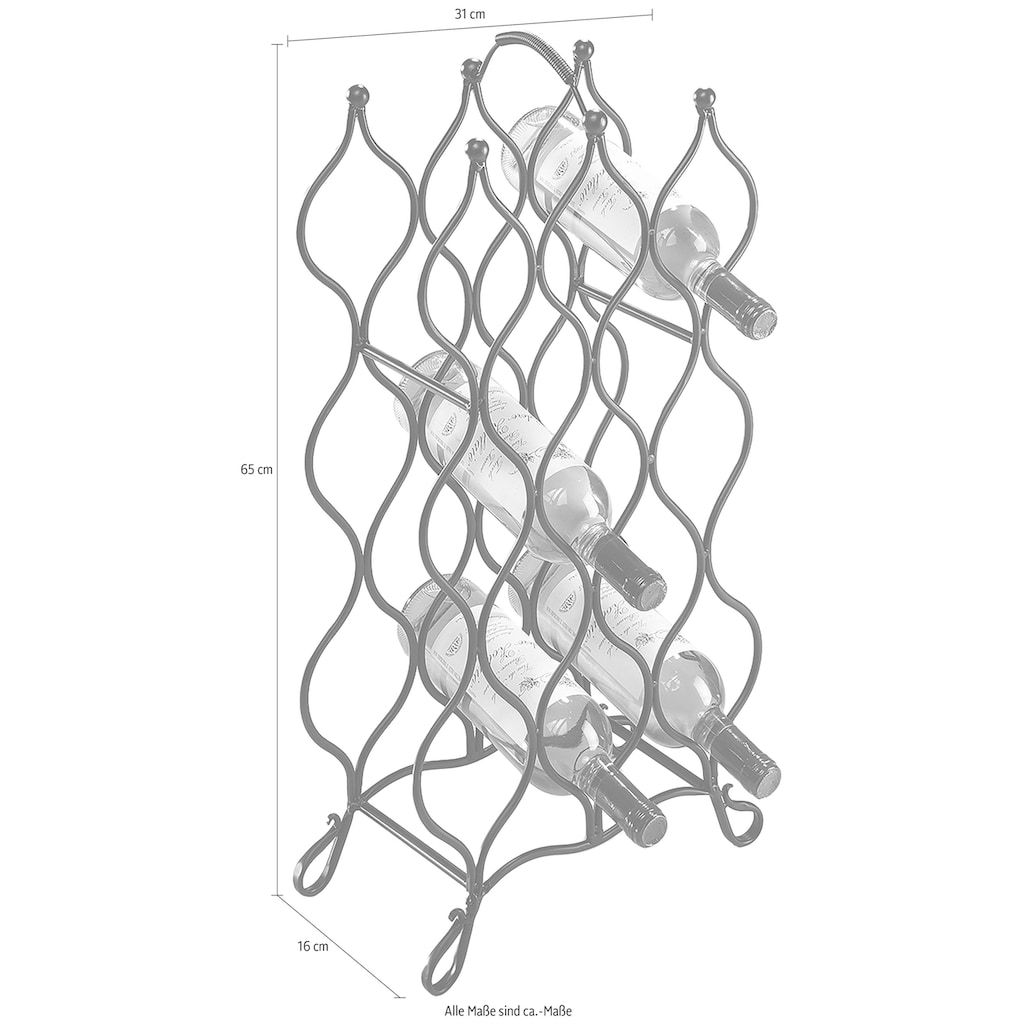 locker Weinflaschenhalter »Weinregal aus Metall«