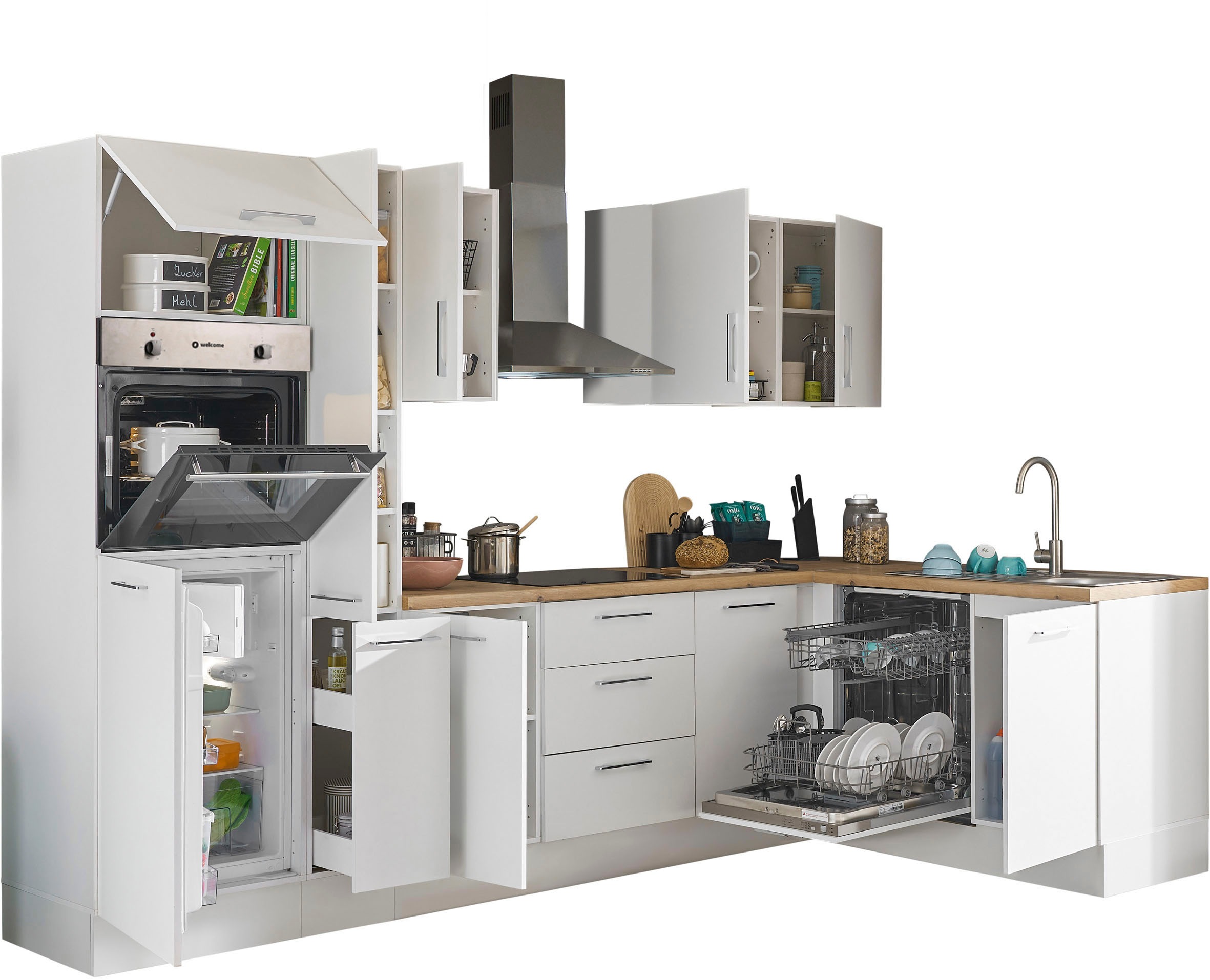 Thumbnail - BASIC by Balculina Winkelküche "Turin" Stellbreite 310x175 cm, wahlweise mit E-Geräten