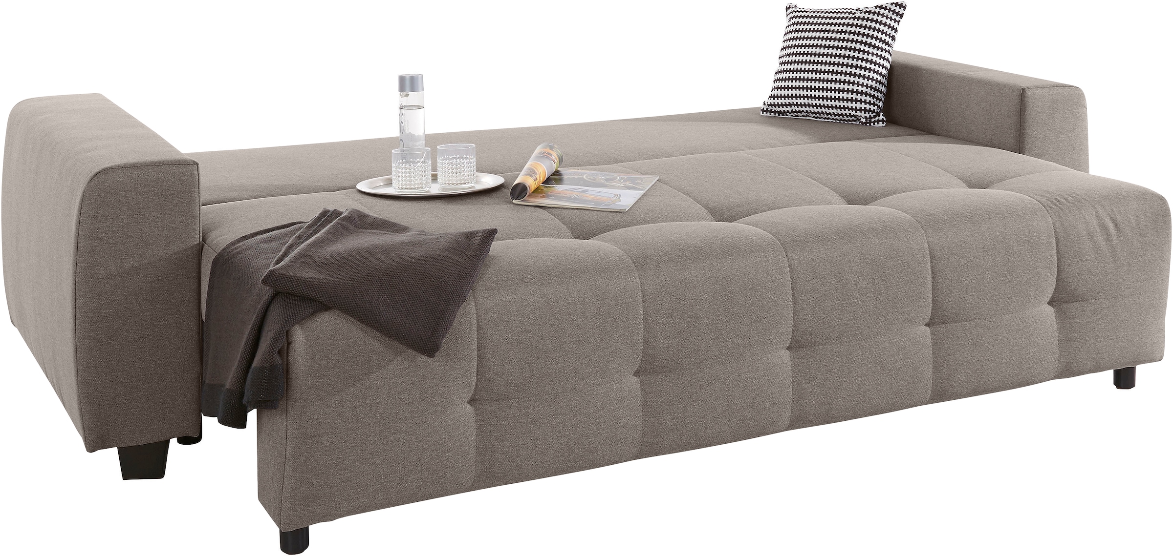 COLLECTION AB Schlafsofa »Bella«, mit Bettfunktion und Bettkasten, inkl. loser Rücken- und Zierkissen