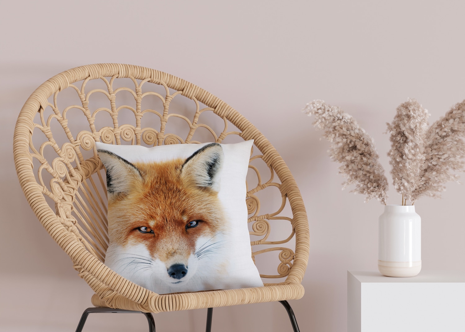 queence Dekokissen »Joleen«, Kissenhülle,Fuchskopf,Fuchs,Tiermotiv,Waldtier,Gezeichnet,Naturmotiv