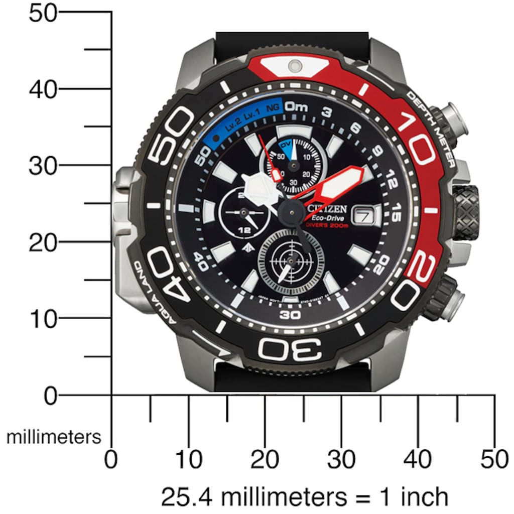 Citizen Taucheruhr »BJ2167-03E«, (Set, 2 tlg., mit schwarzem Verlängerungsband), Armbanduhr, Herrenuhr, Solar