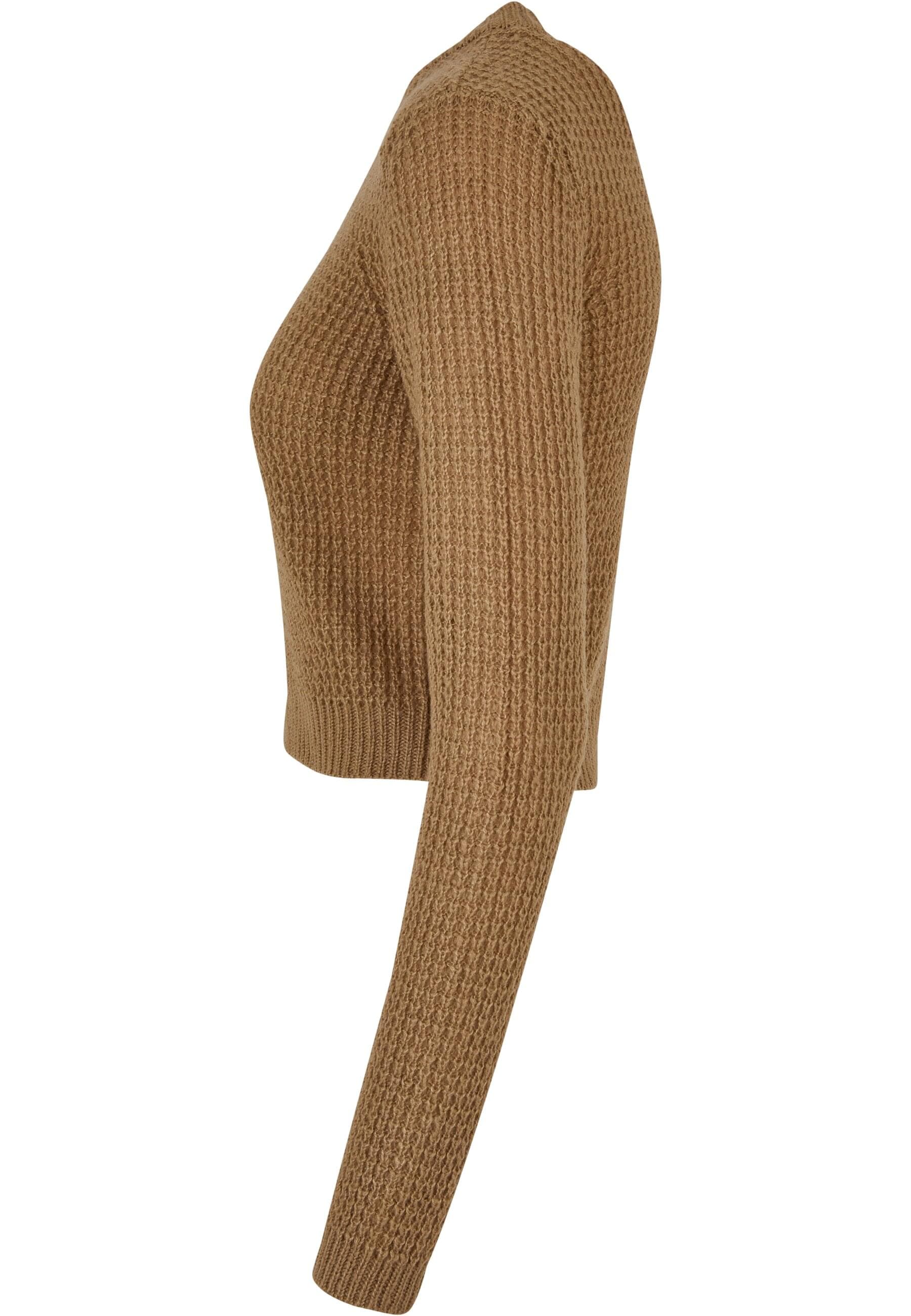 URBAN CLASSICS Rundhalspullover »Urban Classics Damen Ladies Short Waffle Sweater«, (1 tlg.)