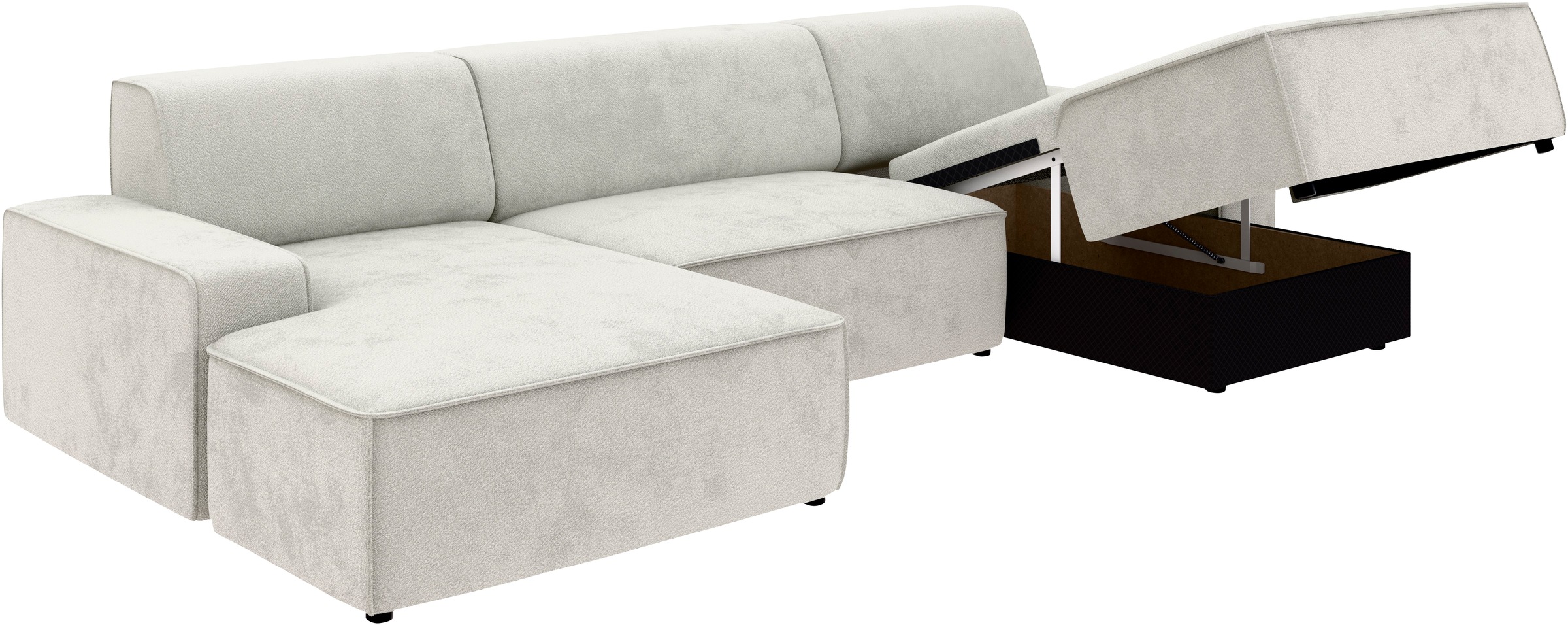 TRENDMANUFAKTUR Wohnlandschaft »Graz, wahlweise mit Sitzvorschub und Bettkasten, U-Form, Breite 329 cm«, in Cord-, haustierfreundlichem LEO Struktur- oder LUMOS-3D-Bezug