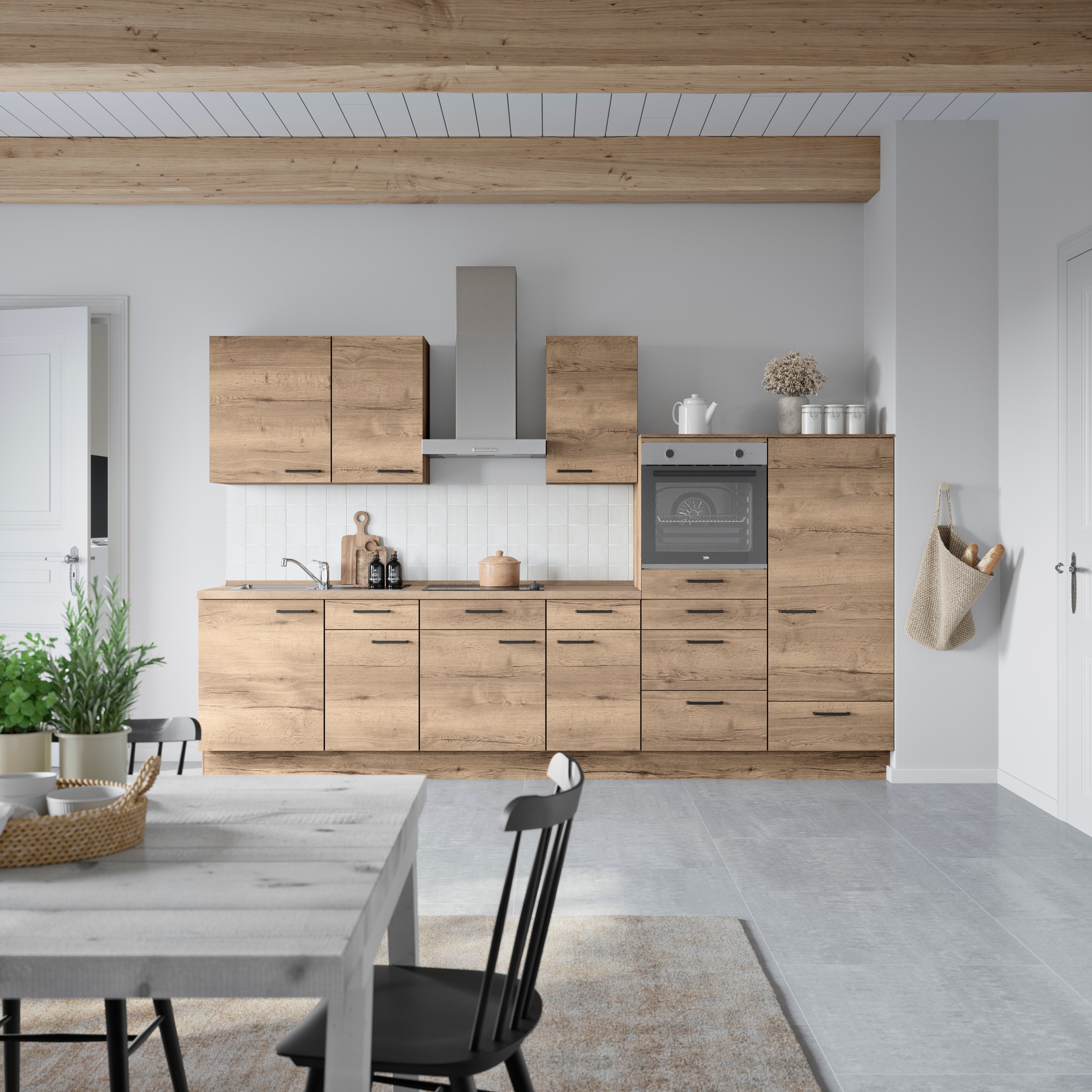 nobilia® Küchenzeile »"Structura I"«, vormontiert, Ausrichtung wählbar, Breite 330 cm, wahlw. mit E-Geräten