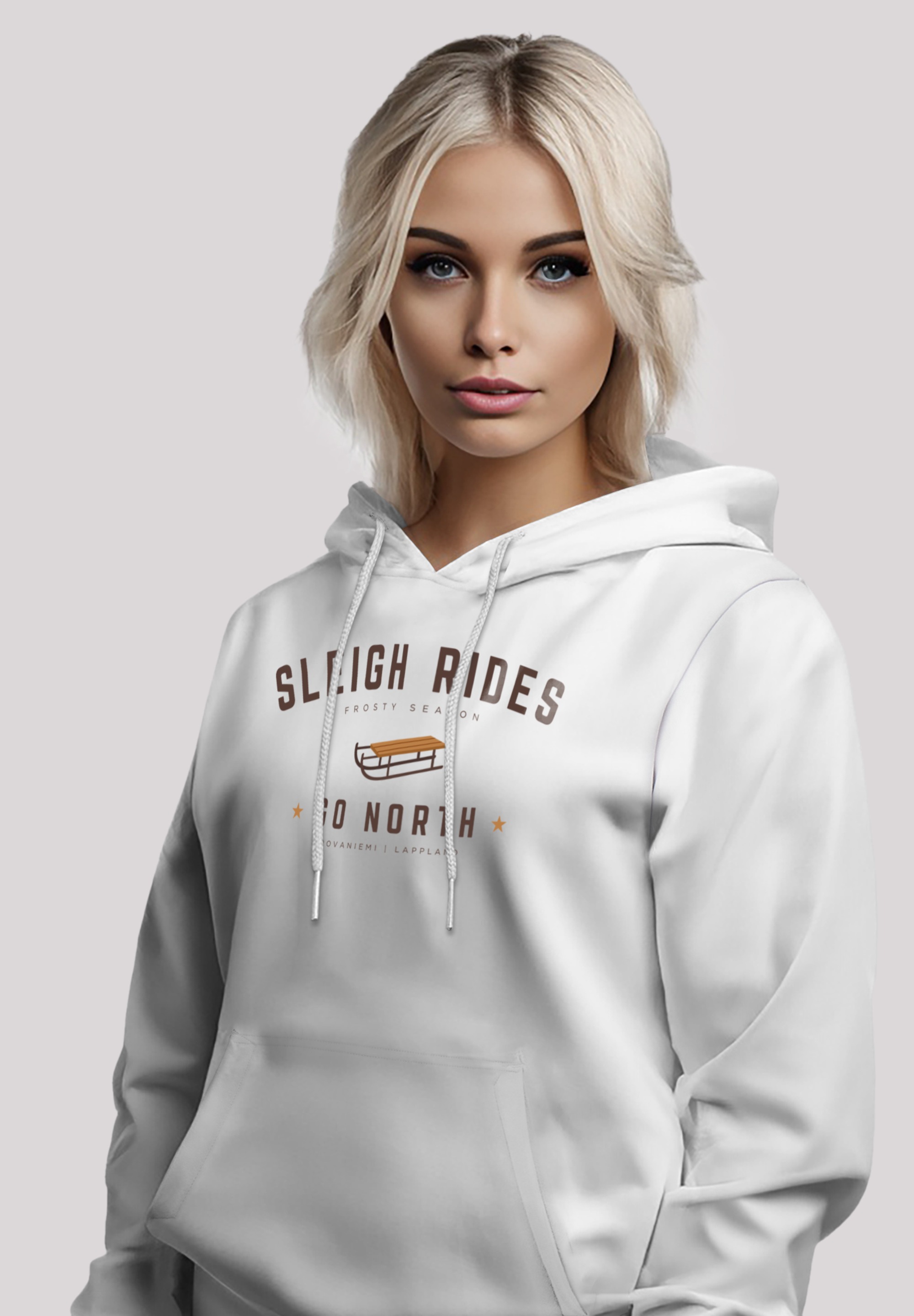 F4NT4STIC Kapuzenpullover »Winter Schlitten Christmas«, Weihnachten, Geschenk, Logo