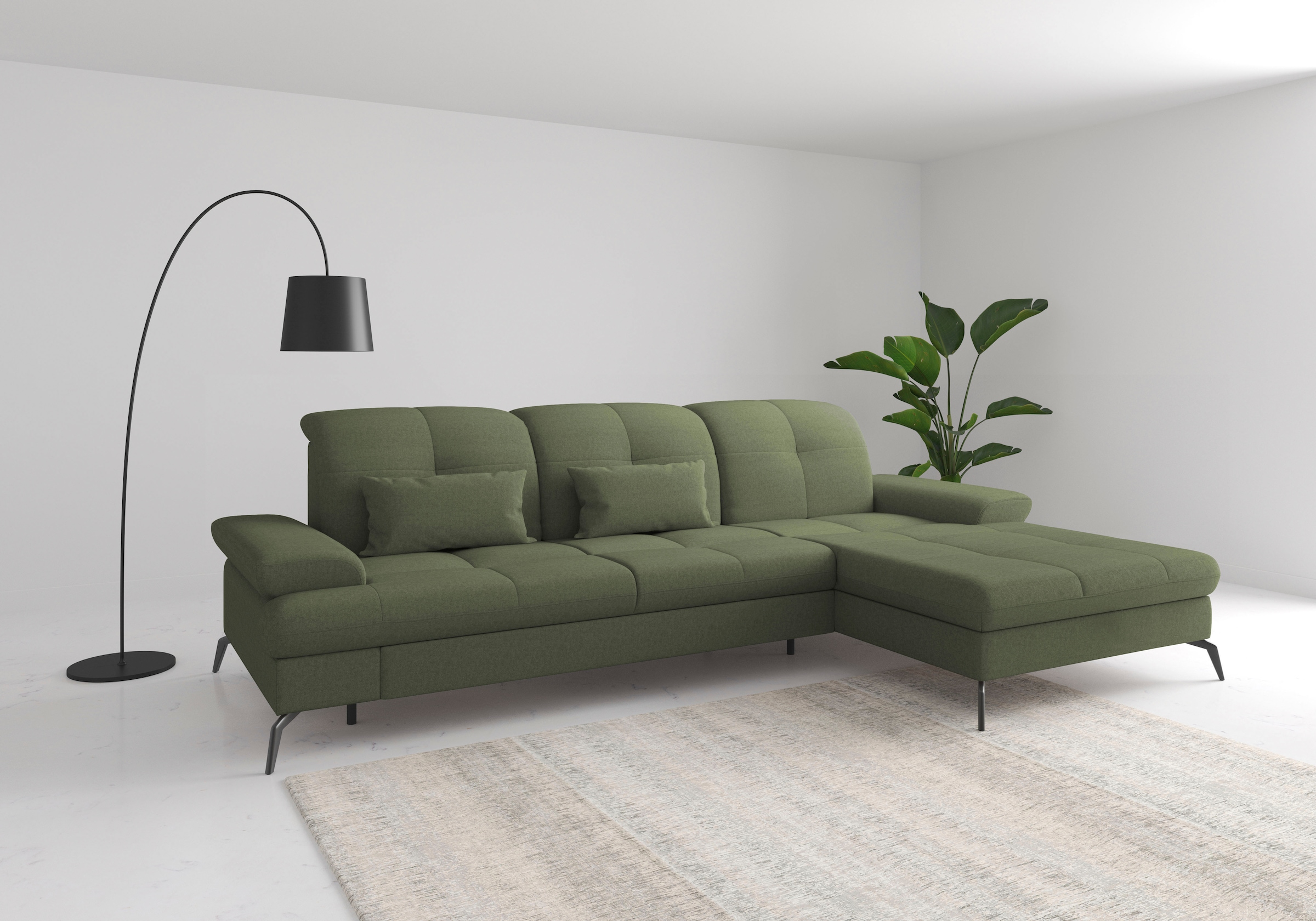 sit&more Ecksofa "Amica, L-Form, inkl. Sitztiefenverstellung & Armteilverstellung" wahlweise mit Schlaffunktion, Bettkasten und Kopfteilverstellung