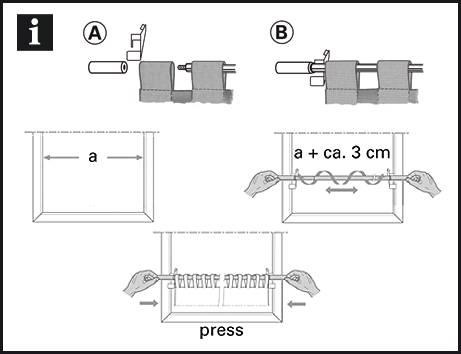 GARDINIA Scheibenstange »Klemmstange Filigrano Zylinder«, ausziehbar, Serie Press&Go