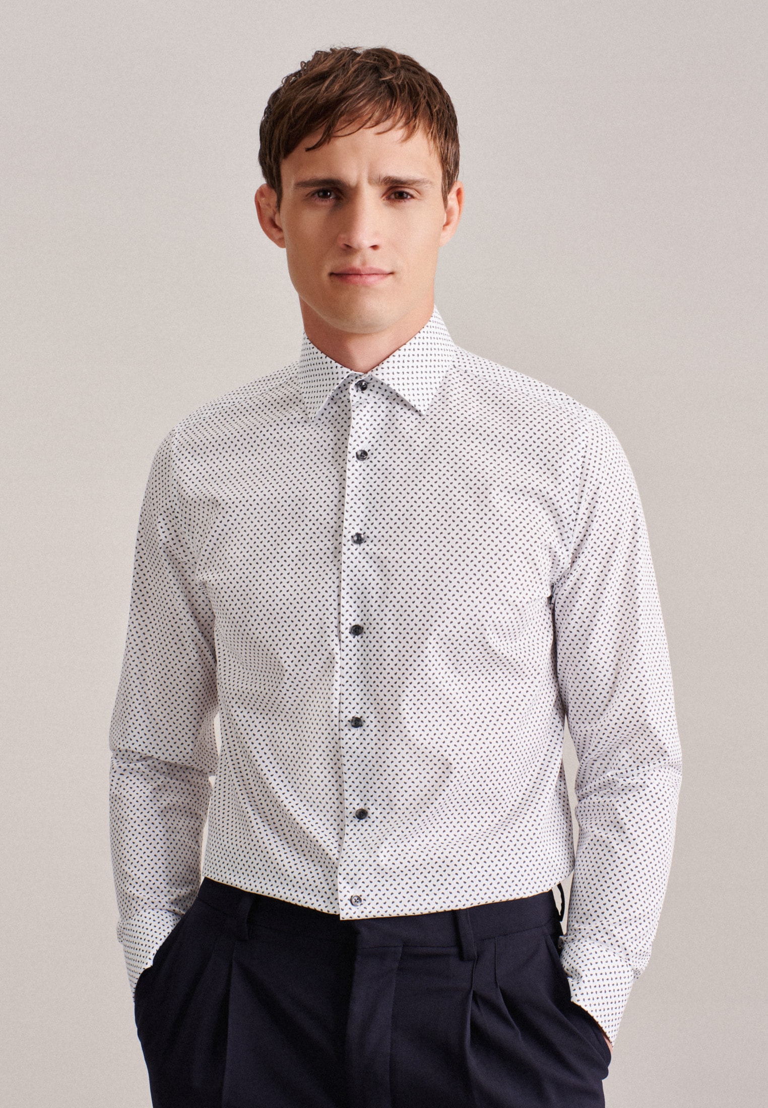 seidensticker Businesshemd »Shaped«, Shaped Langarm Kentkragen Paisley