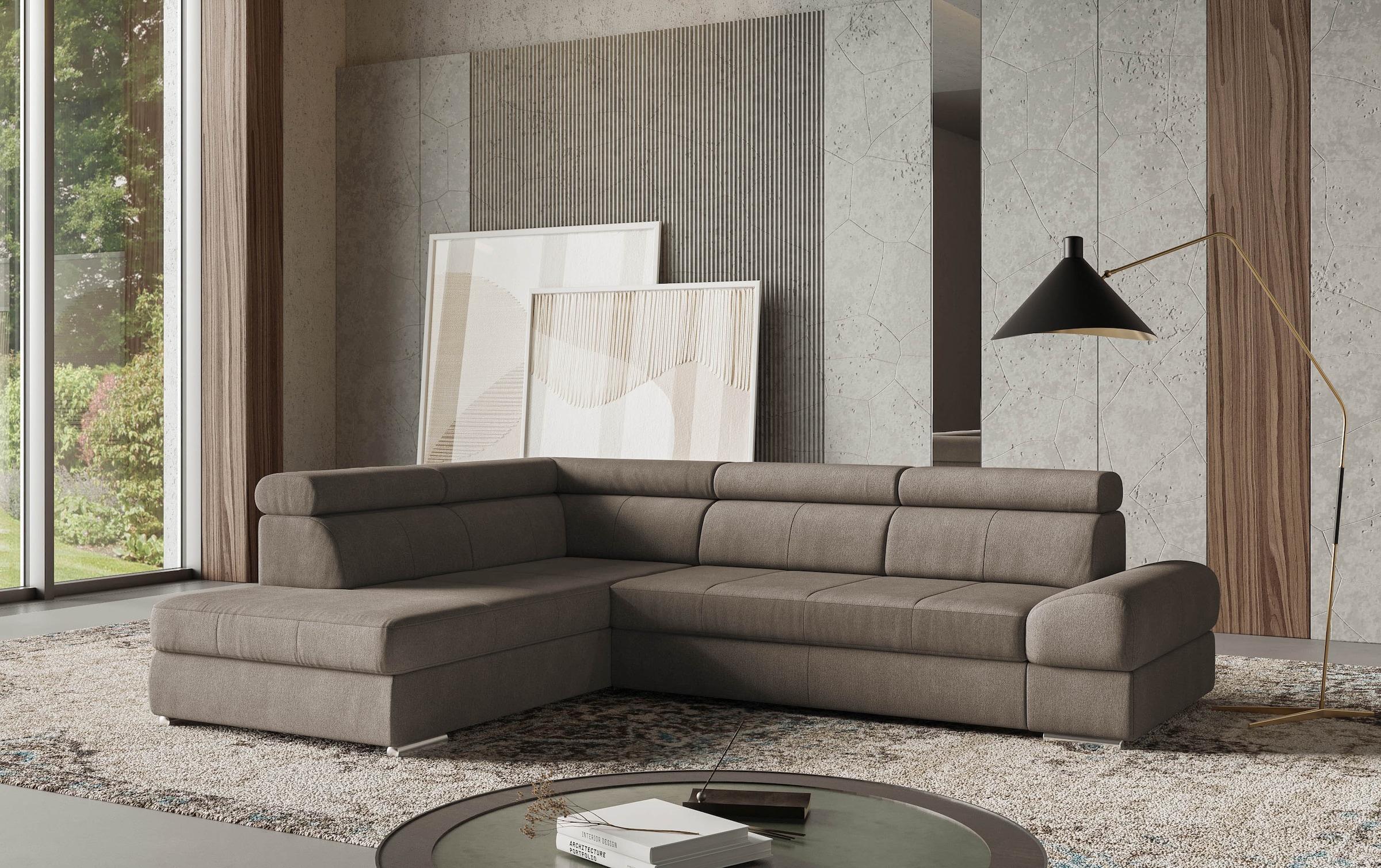 sit&more Ecksofa "Broadway L-Form" mit verstellbaren Kopfteilen, wahlweise mit Schlaffunktion